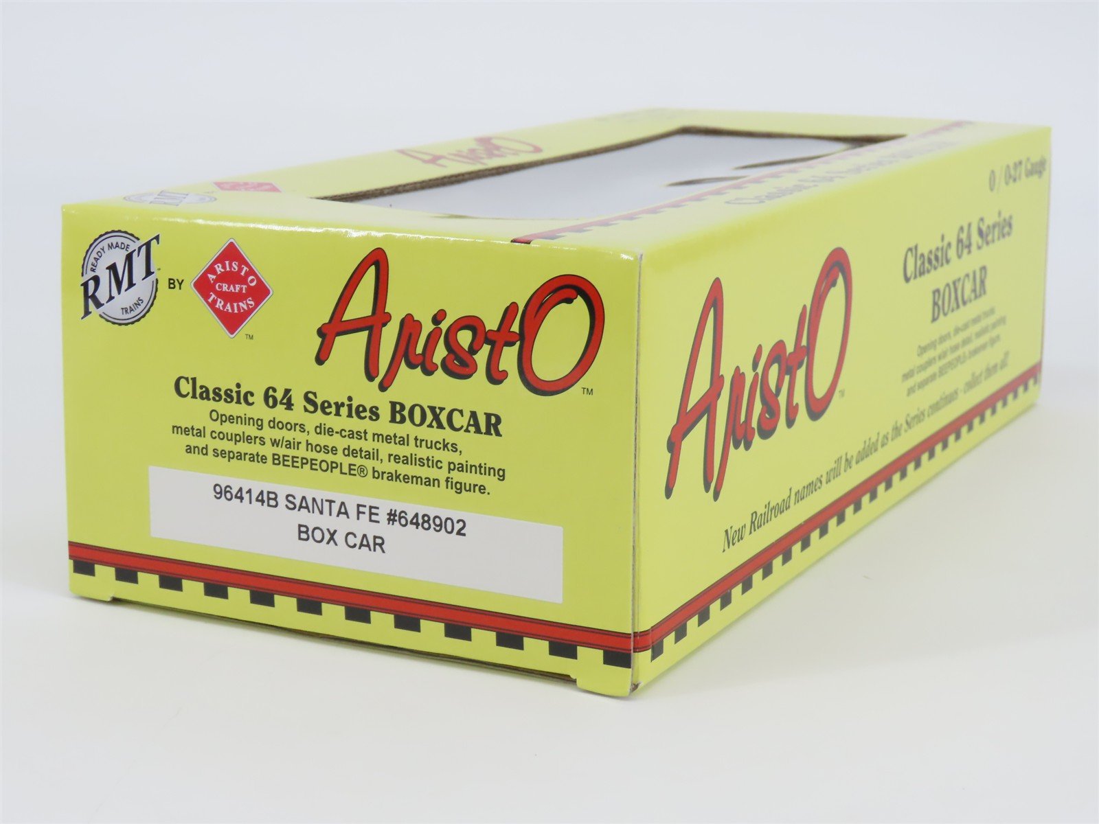 O Gauge 3-Rail Aristocraft 96414B ATSF Santa Fe Box Car w/Brakeman #648902