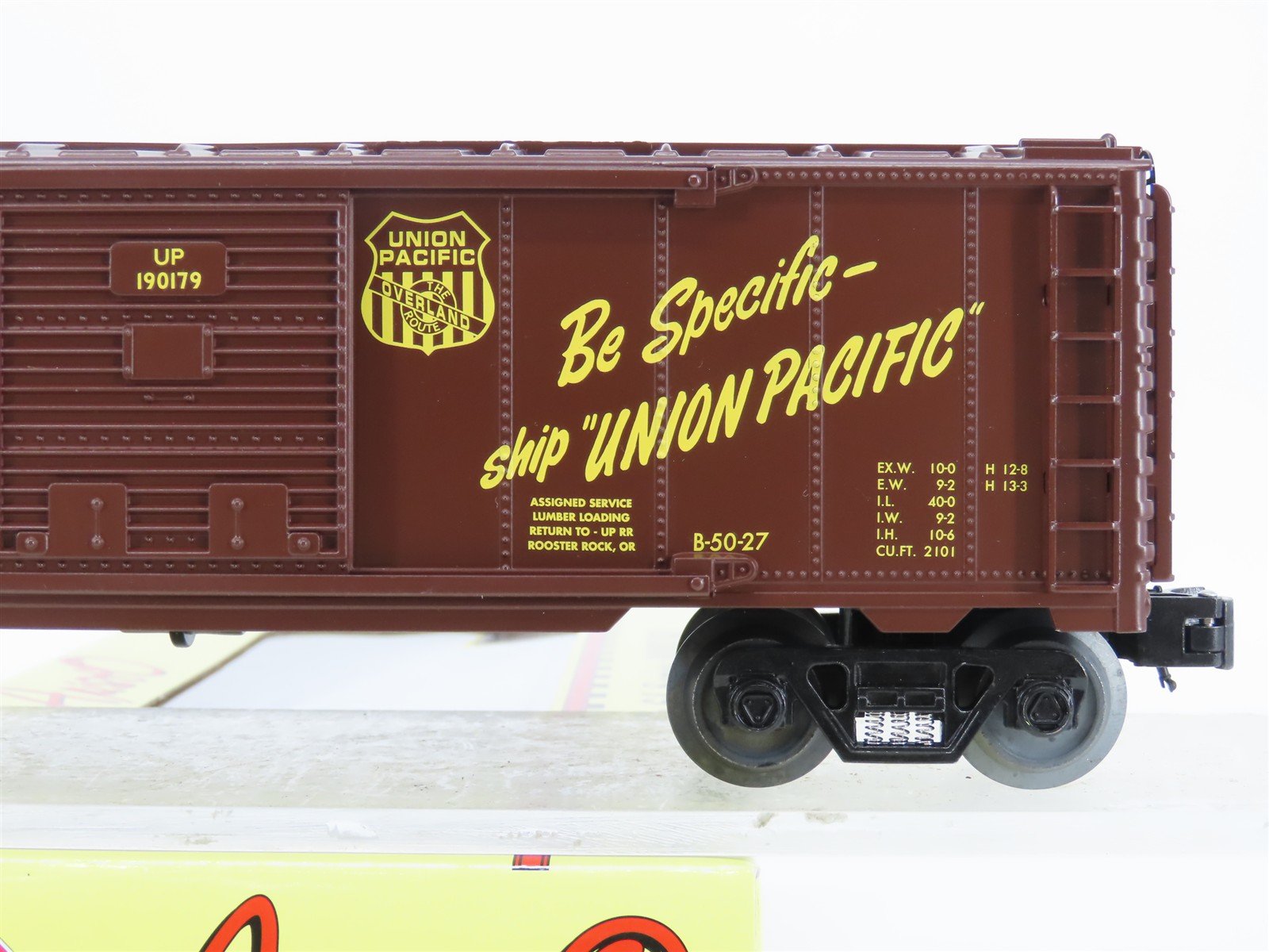 O Gauge 3-Rail Aristocraft 96417B UP Union Pacific Box Car w/Brakeman #190179