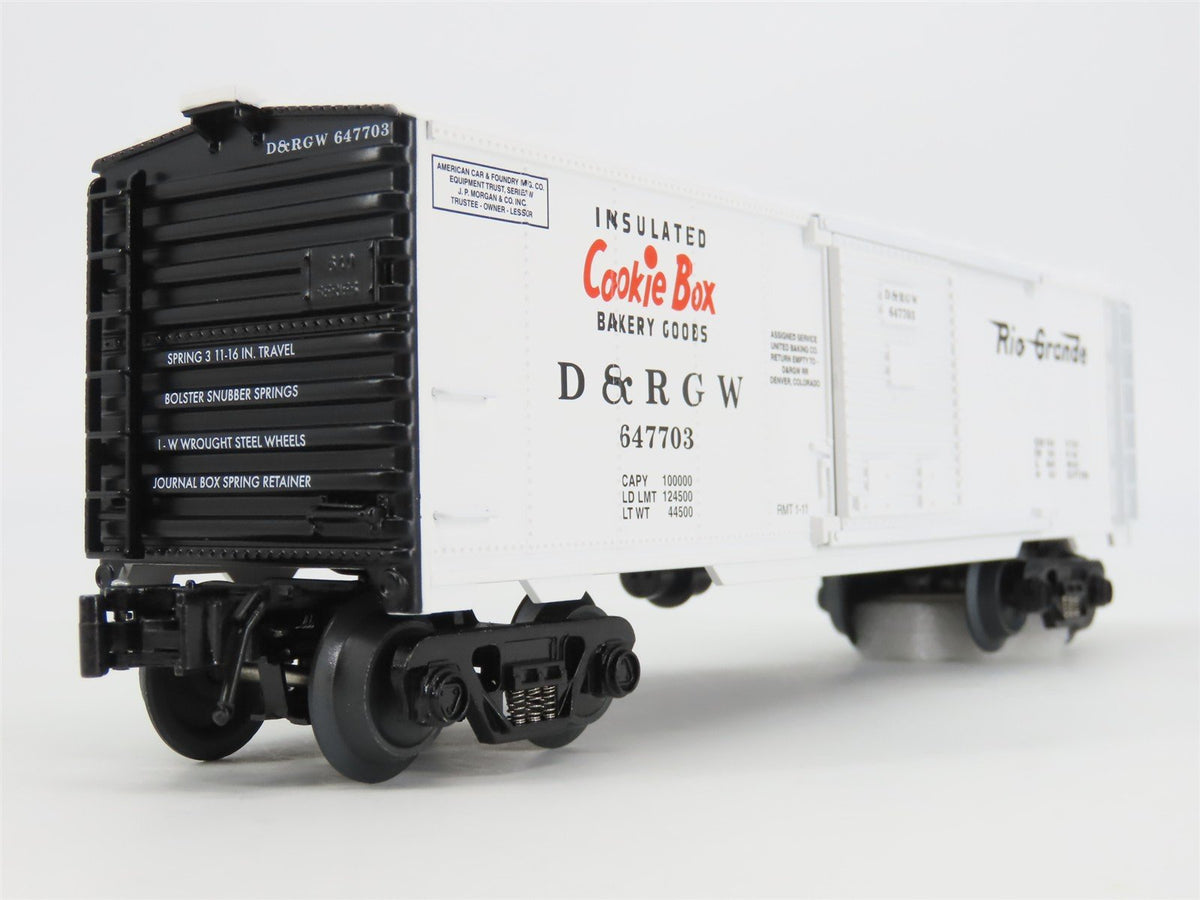 O Gauge 3-Rail Aristocraft 96444B D&amp;RGW Cookie Box Box Car w/Brakeman #647703