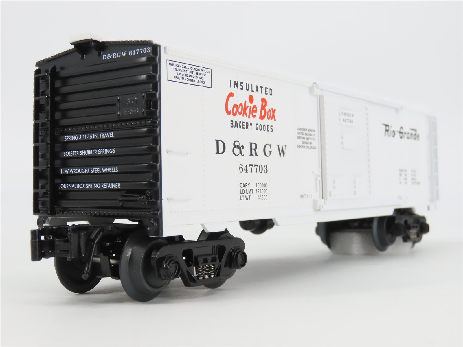 O Gauge 3-Rail Aristocraft 96444B D&RGW Cookie Box Box Car w/Brakeman #647703