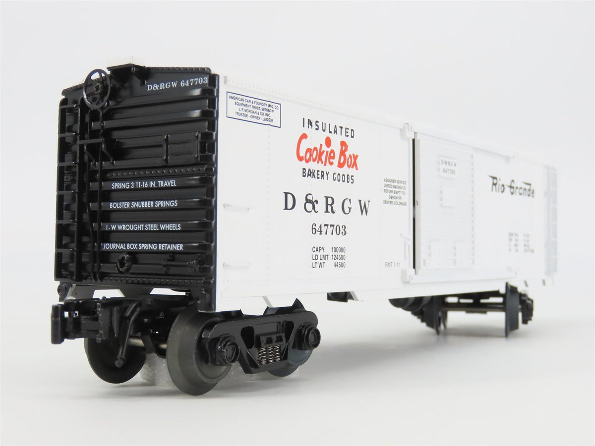 O Gauge 3-Rail Aristocraft 96444B D&amp;RGW Cookie Box Box Car w/Brakeman #647703