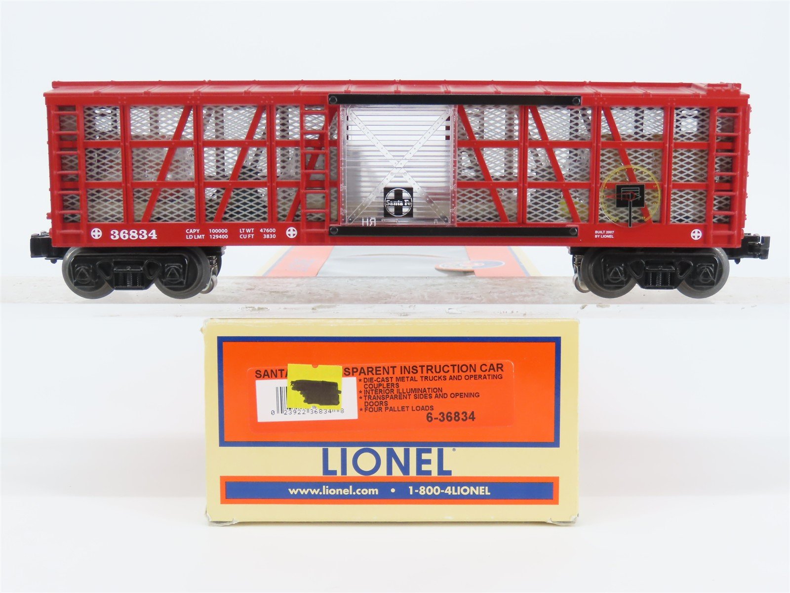 O Gauge 3-Rail 6-36834 Lionel ATSF Santa Fe Transparent Instruction Car #36834