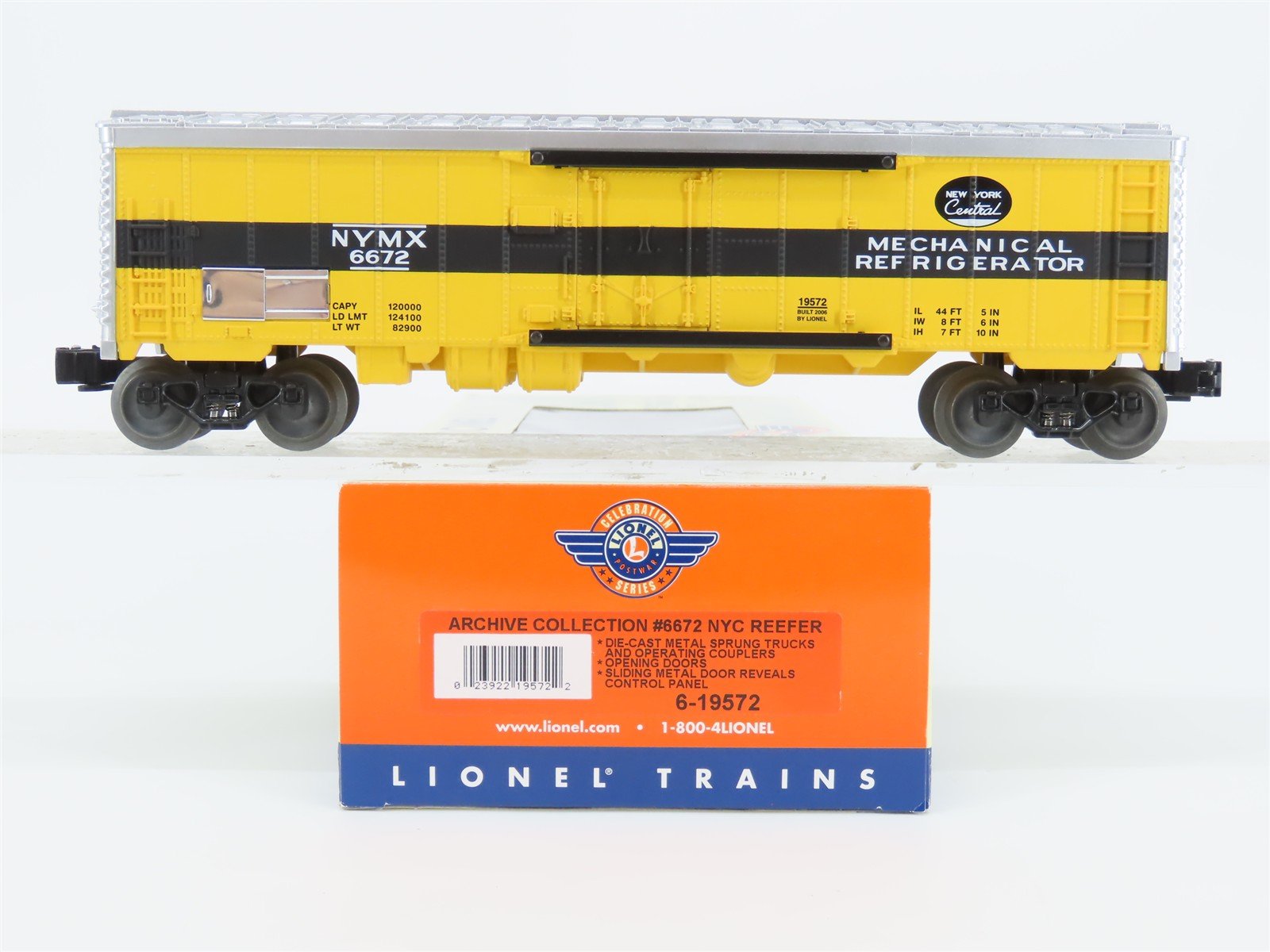 O Gauge 3-Rail Lionel Archive Collection 6-19572 NYMX NYC Mechanical Reefer 6672