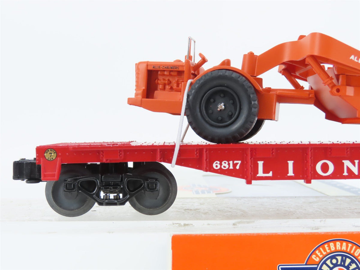 O Gauge 3-Rail Lionel 6-26024 Post War Flat Car w/ MILW Allis-Chalmers Scraper