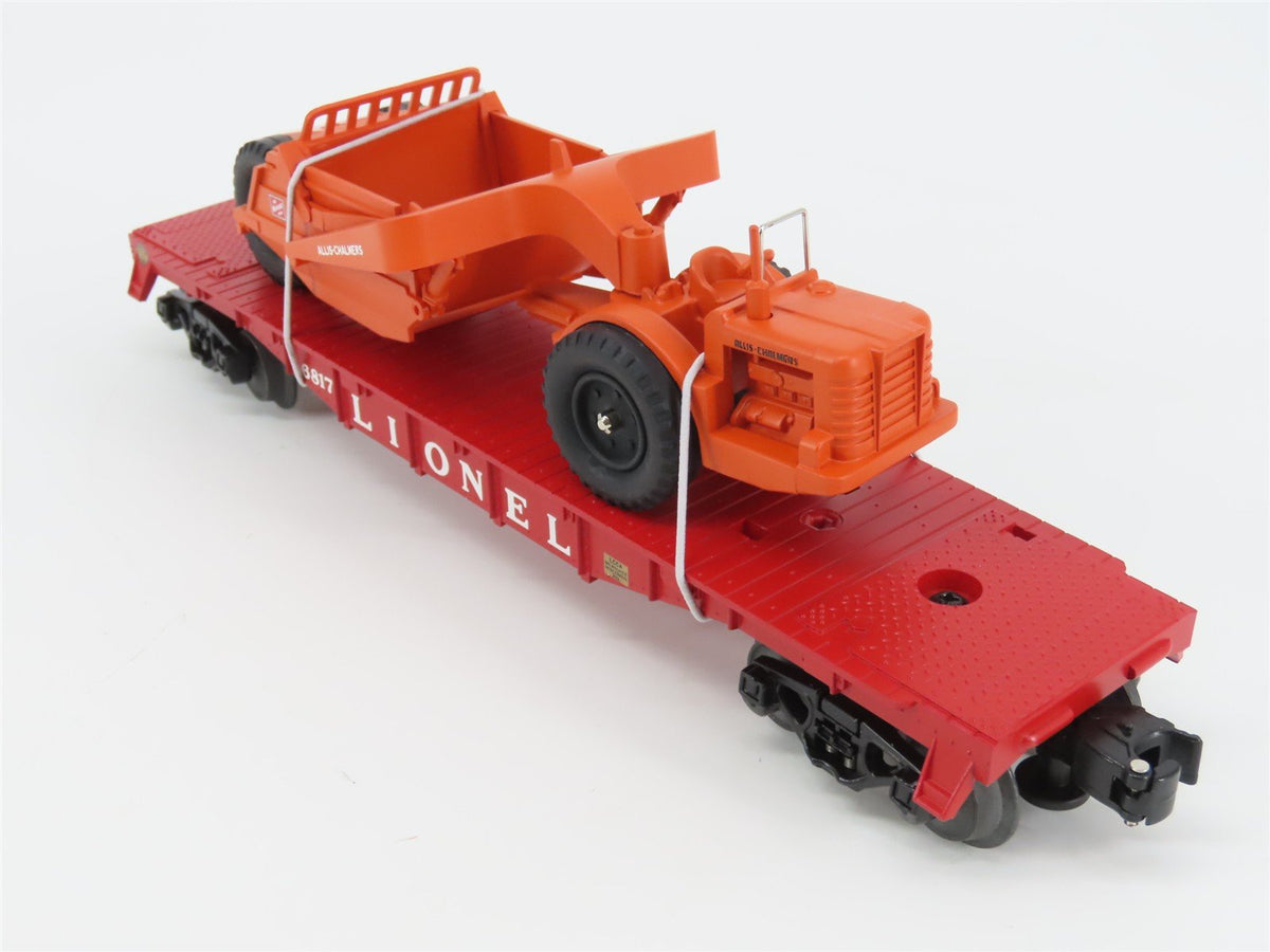 O Gauge 3-Rail Lionel 6-26024 Post War Flat Car w/ MILW Allis-Chalmers Scraper