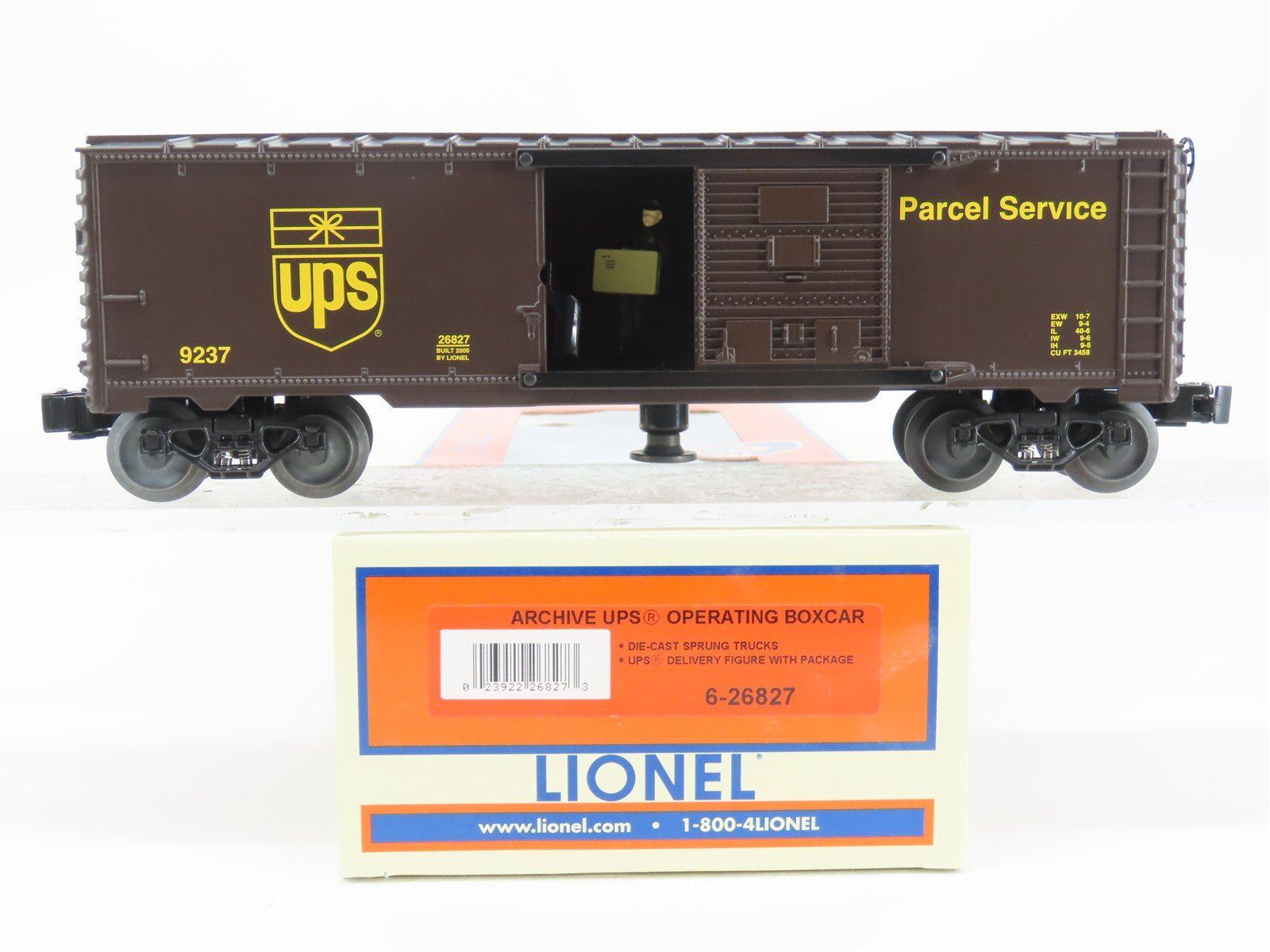 O Gauge 3-Rail Lionel 6-26827 UPS Operating Box Car 9237