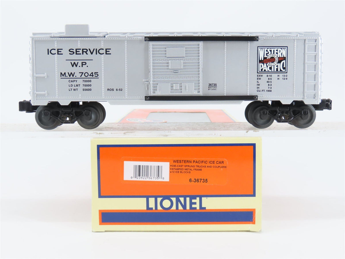 O Gauge 3-Rail Lionel 6-36735 WP Western Pacific Ice Car w/Ice Blocks MW 7045
