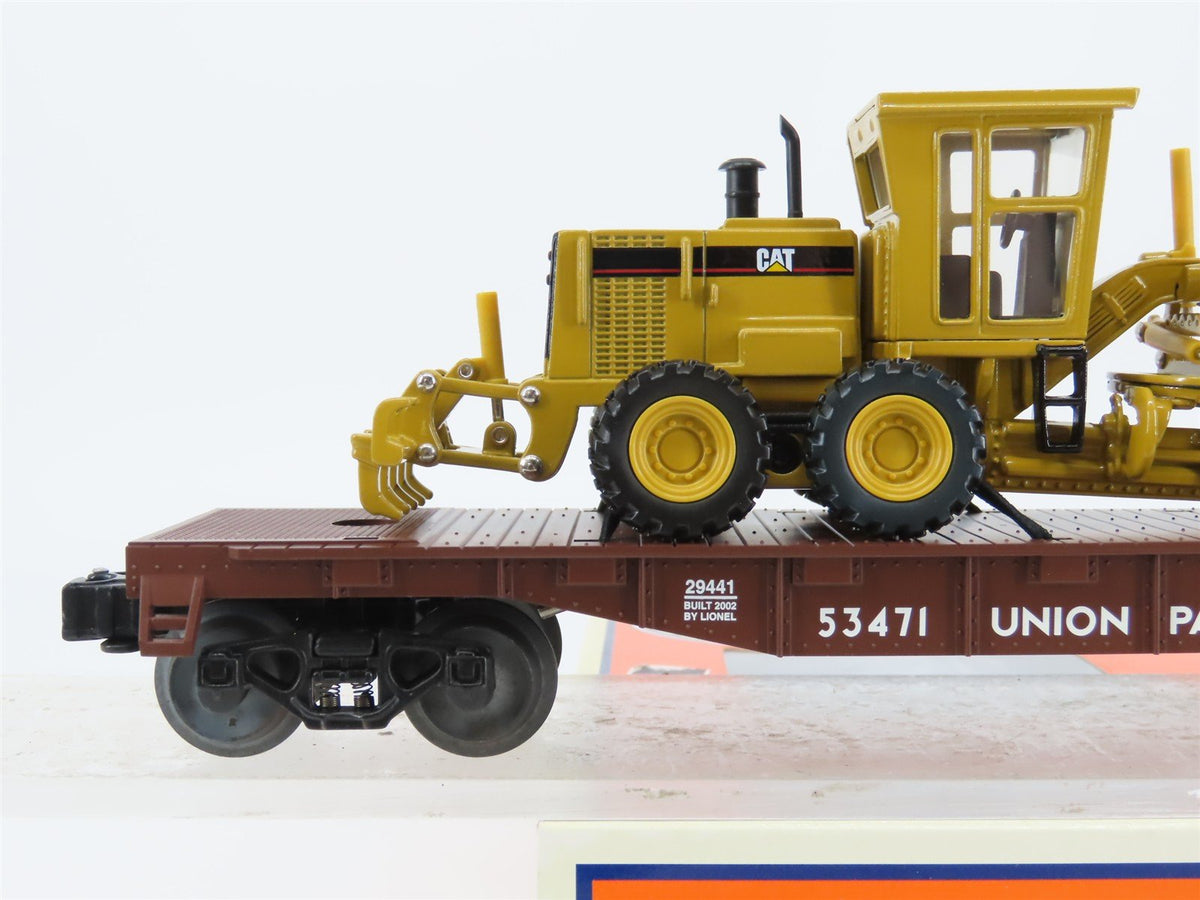 O Gauge 3-Rail Lionel 6-29441 UP Union Pacific Flat Car #53471 w/ CAT Grader