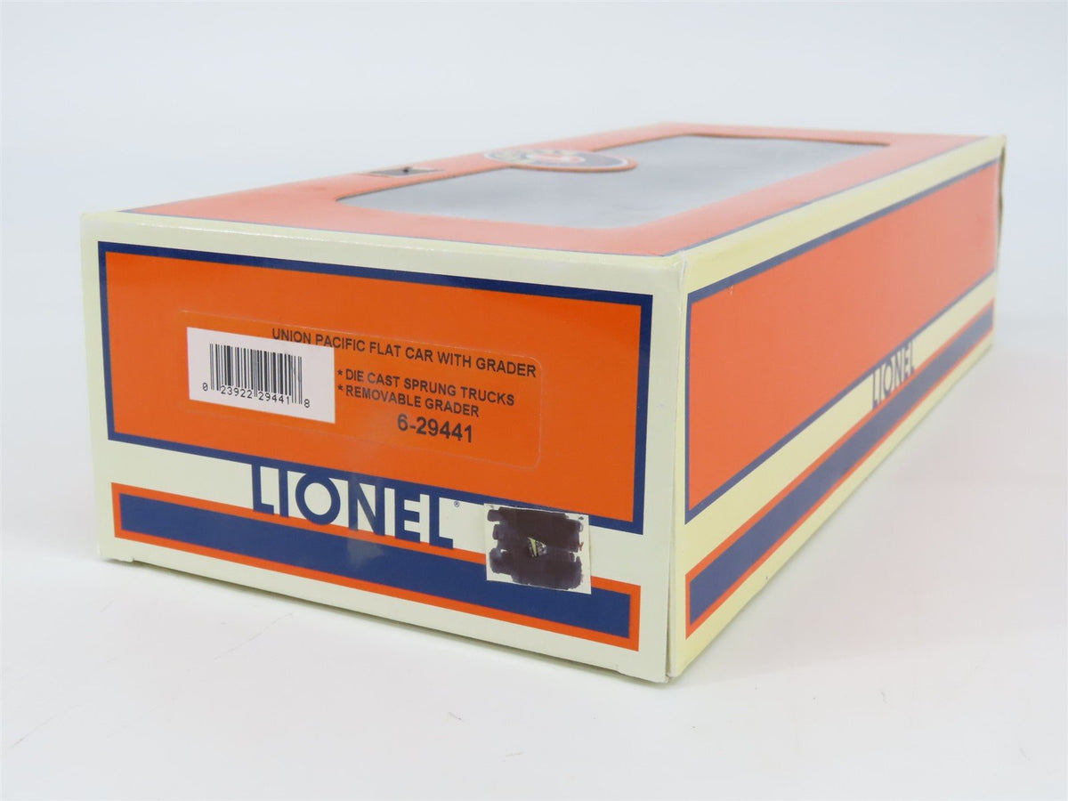 O Gauge 3-Rail Lionel 6-29441 UP Union Pacific Flat Car #53471 w/ CAT Grader