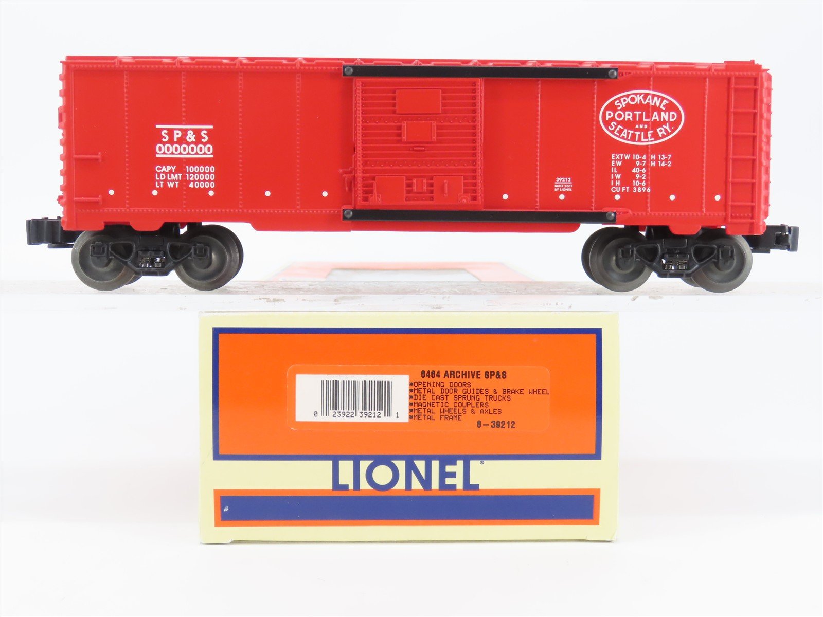O Gauge 3-Rail Lionel 6464 #6-39212 SP&S Spokane Portland & Seattle Box Car