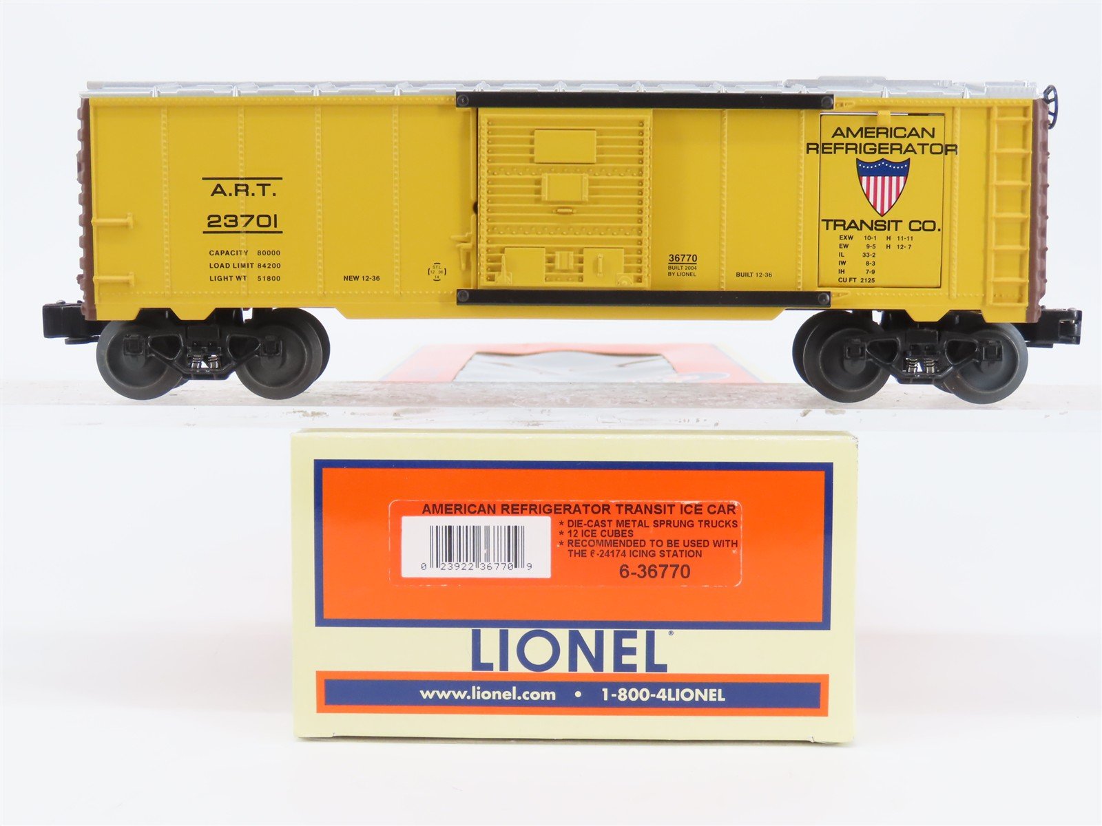 O Gauge 3-Rail Lionel 6-36770 ART American Refrigerator Transit Ice Car #23701