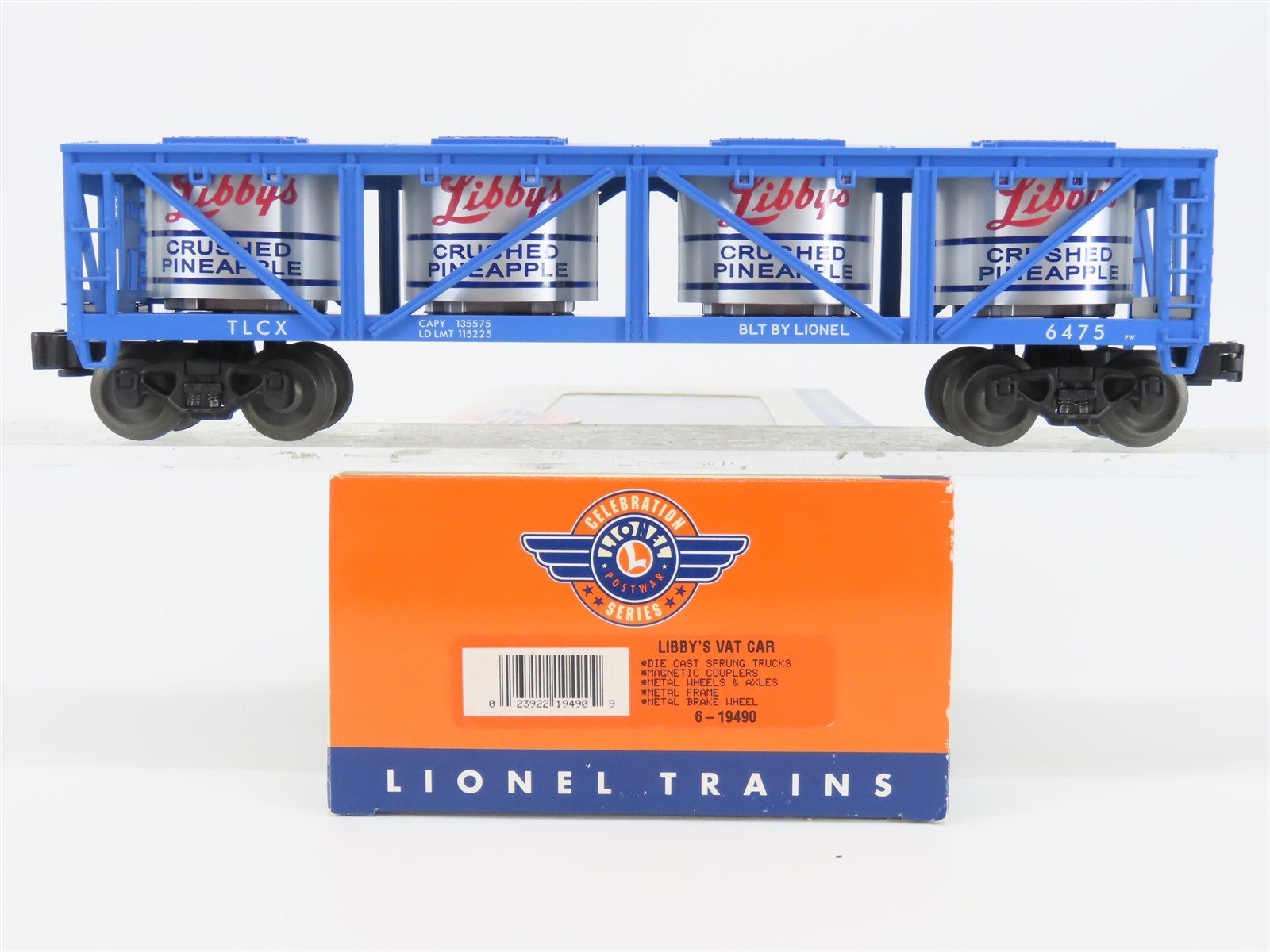 O Gauge 3-Rail Lionel Postwar 6-19490 TLCX Libby's Vat Car #6475