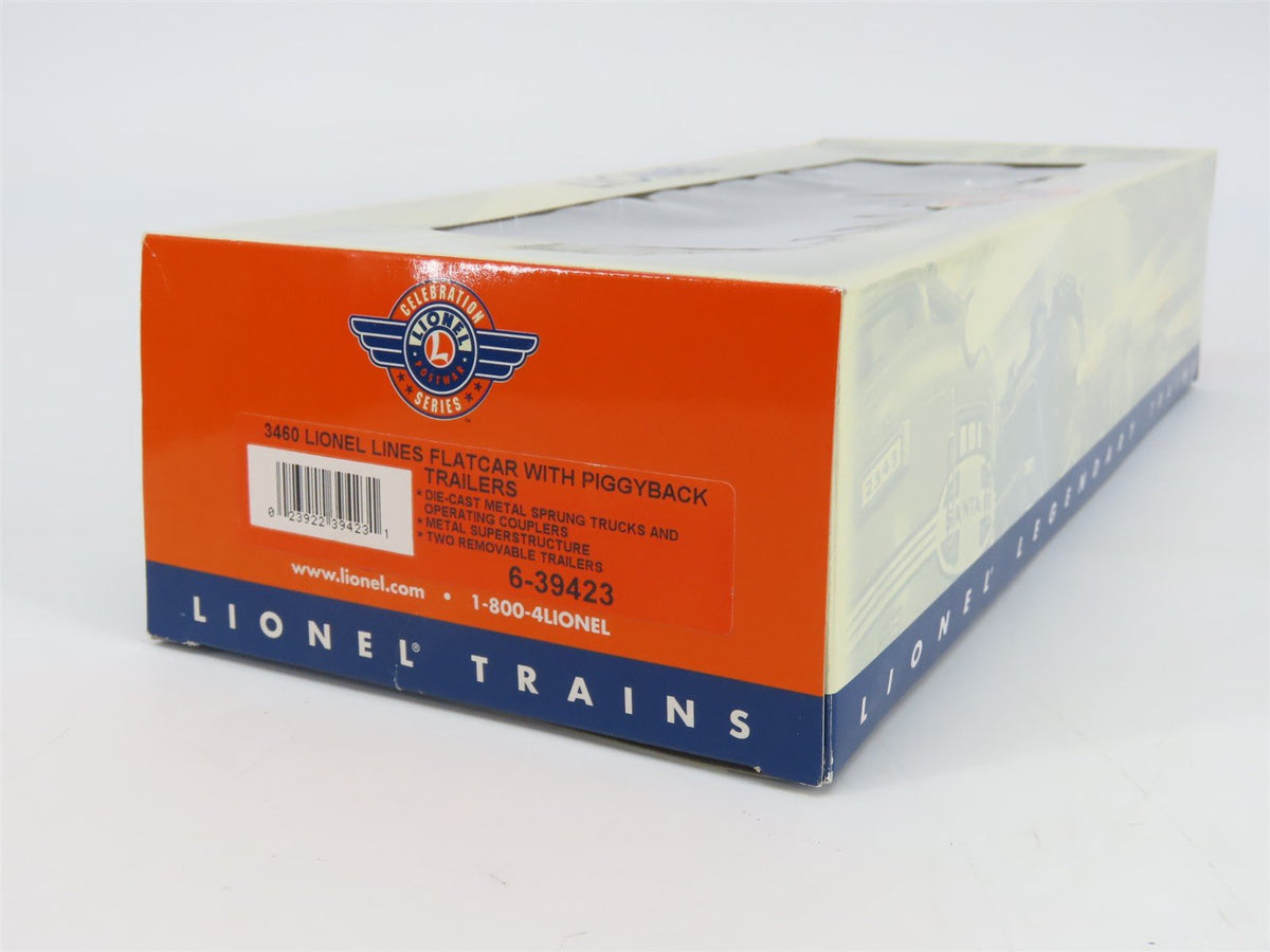 O Gauge 3-Rail Lionel Postwar 6-39423 Lionel Lines Flatcar #3460 w/Trailers