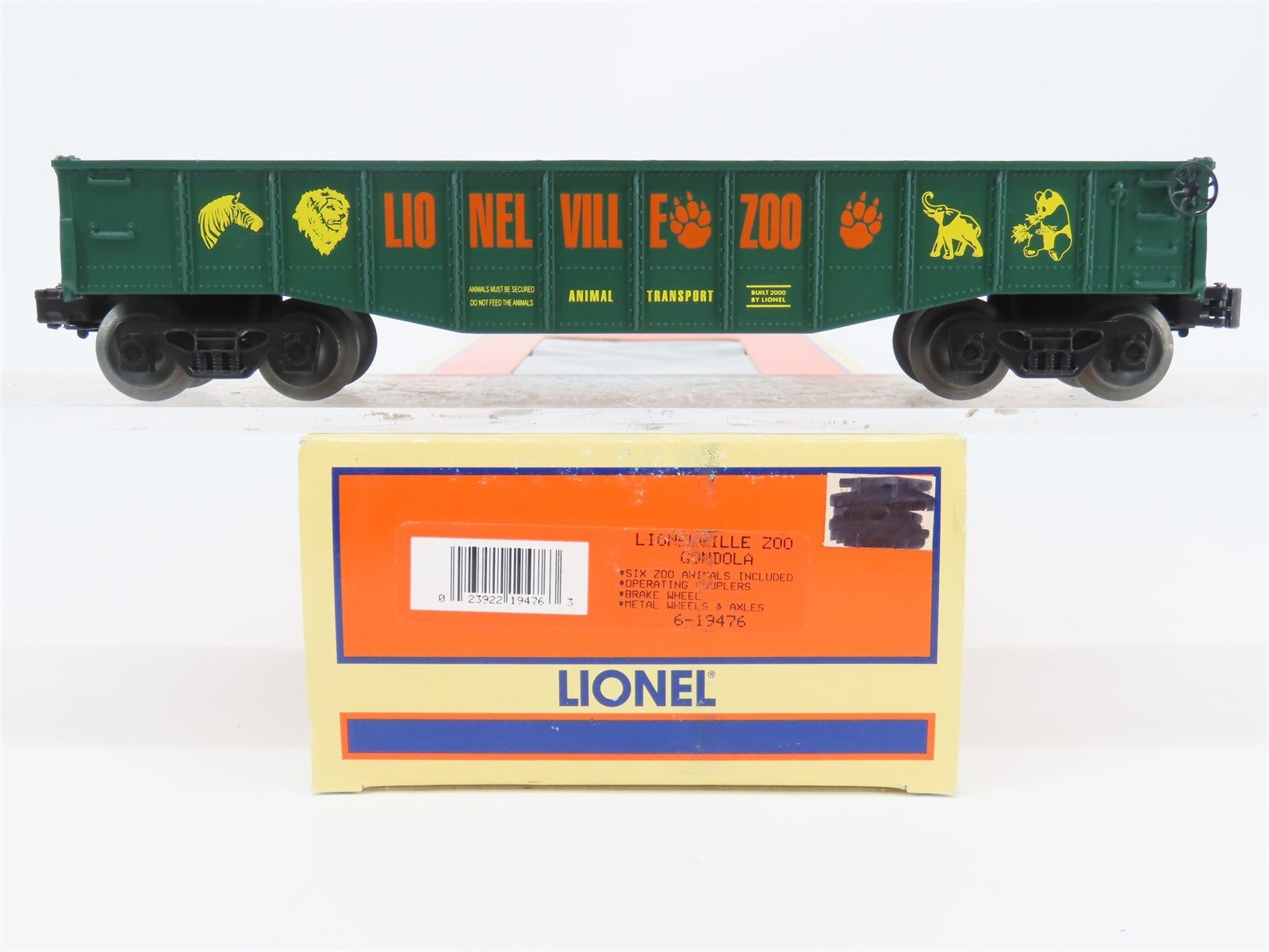 O Gauge 3-Rail Lionel 6-19476 Lionelville Zoo Animal Transport Gondola w/Animals