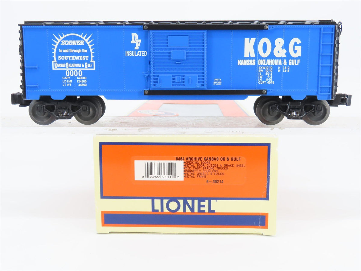O Gauge 3-Rail Lionel 6464 Archive 6-39214 KO&amp;G Kansas, Oklahoma &amp; Gulf Boxcar