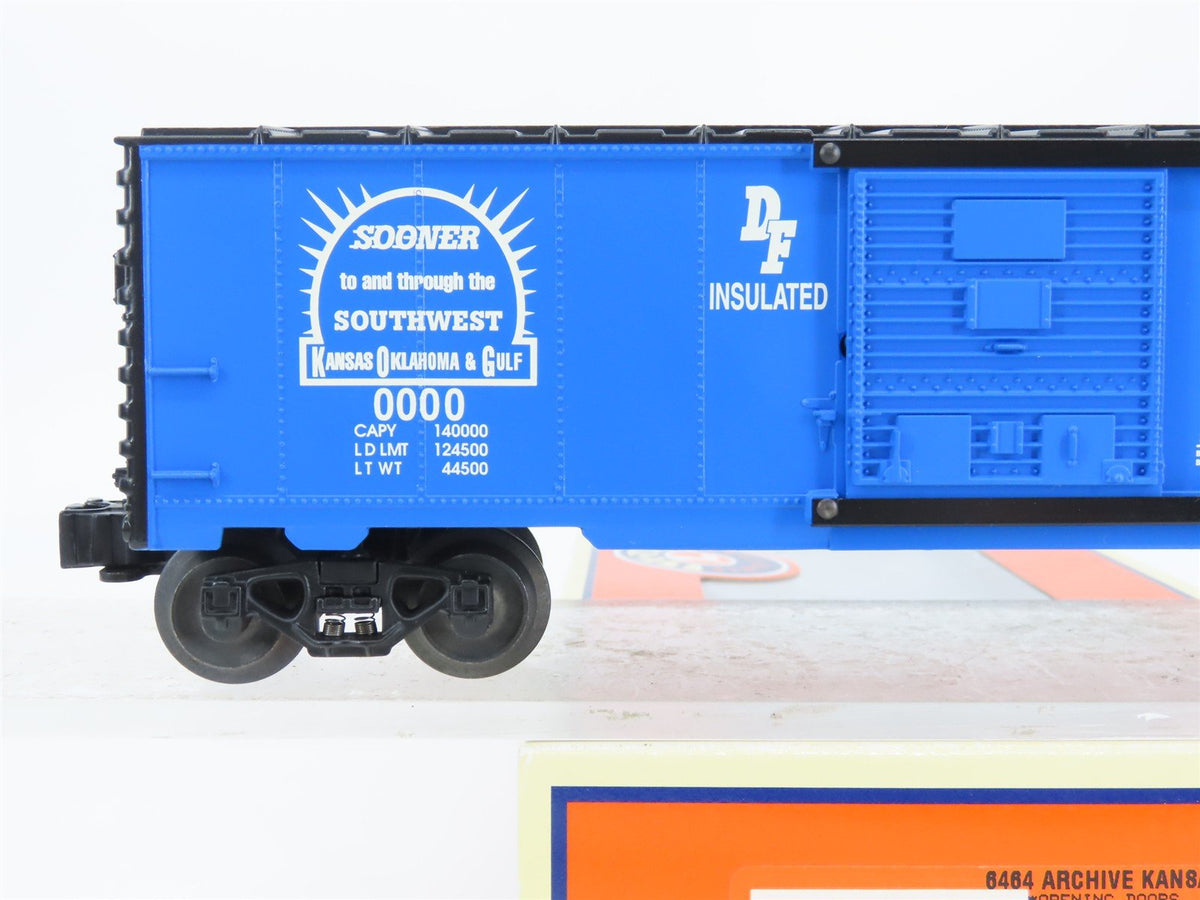 O Gauge 3-Rail Lionel 6464 Archive 6-39214 KO&amp;G Kansas, Oklahoma &amp; Gulf Boxcar
