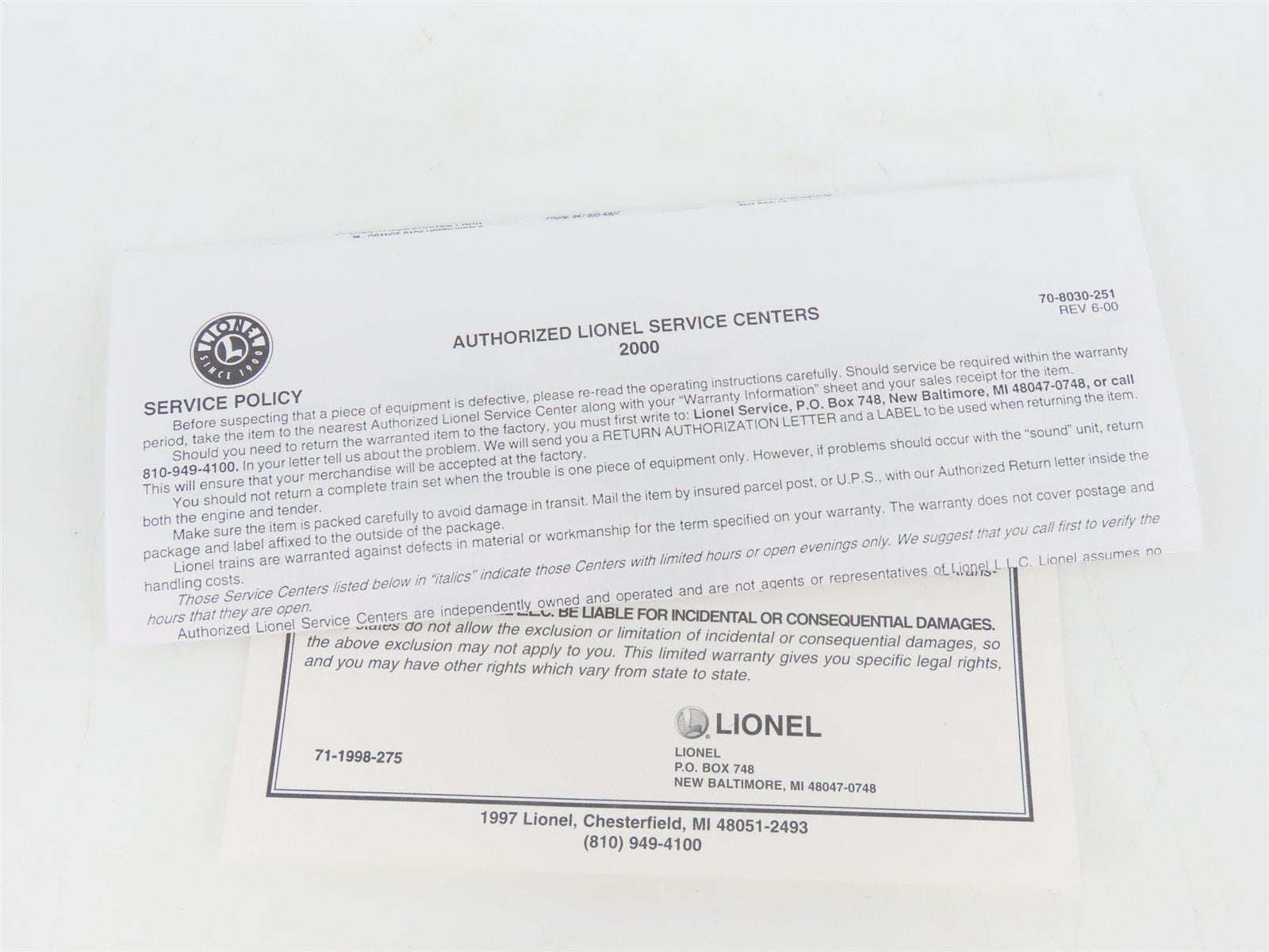 O Gauge 3-Rail Lionel 6-39209 UP 6565 