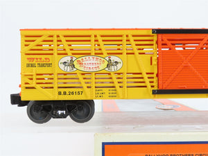 O Gauge 3-Rail Lionel 6-26157 BB Ballyhoo Brothers Circus Stock Car w/Animals
