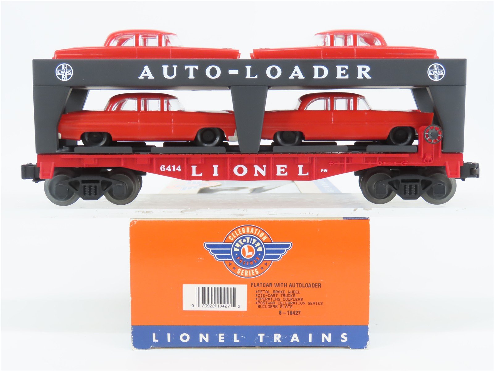 O Gauge 3-Rail Lionel Postwar Series 6-19427 Flatcar #6414 w/Autoloader & Cars