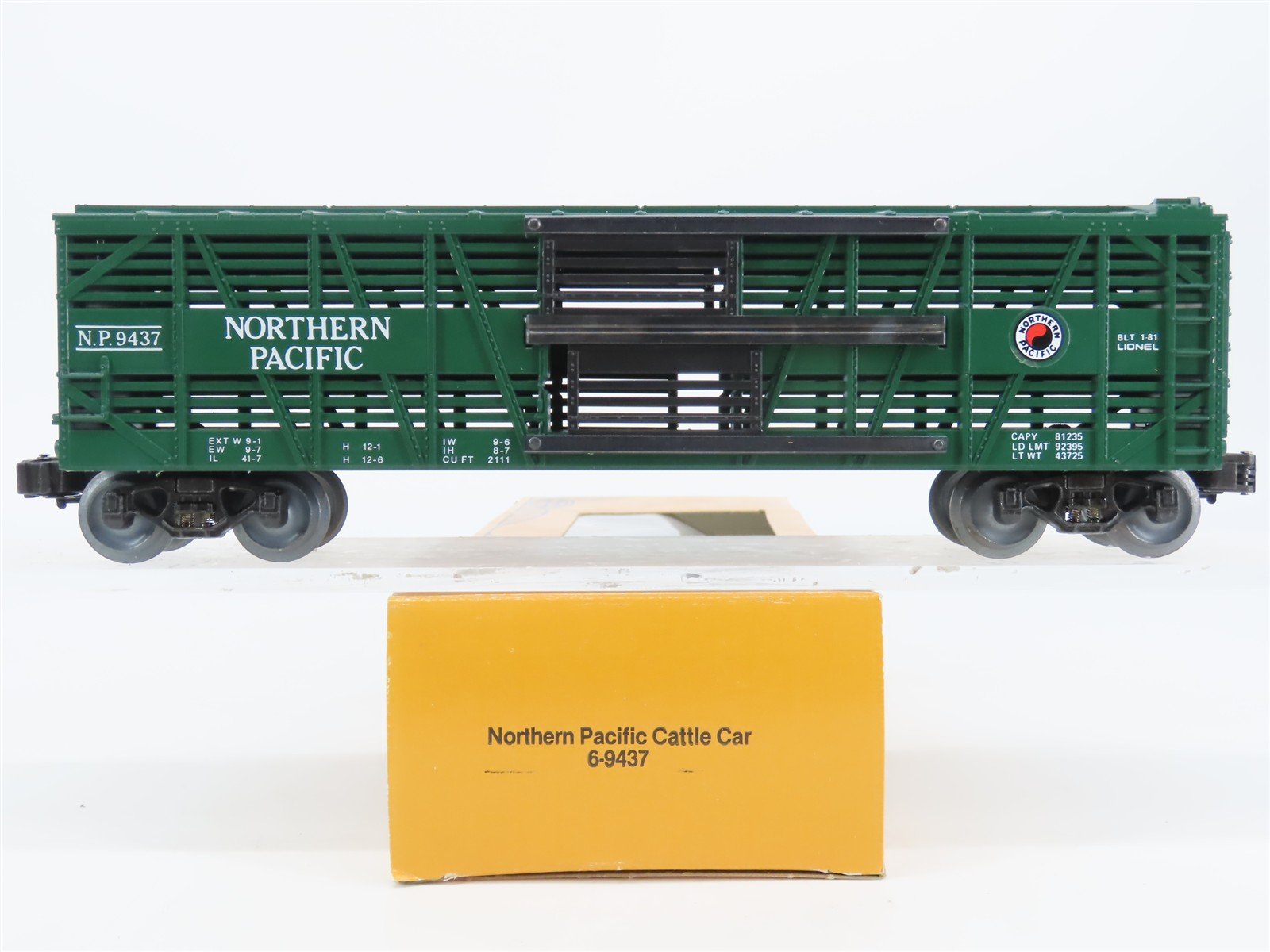 O Gauge 3-Rail Lionel Limited Edition Series 6-9437 NP Cattle Car #9437