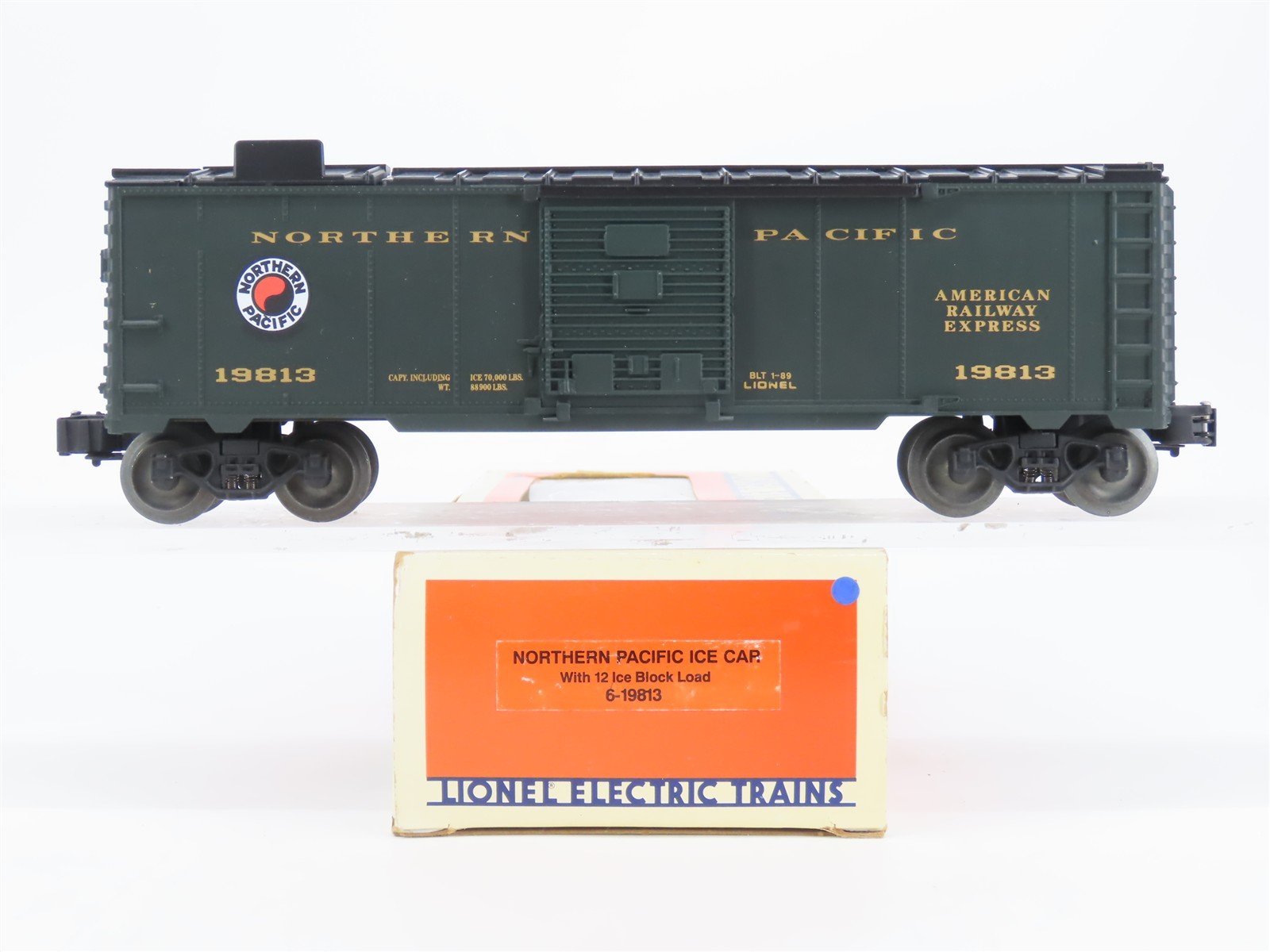 O Gauge 3-Rail Lionel 6-19813 NP Northern Pacific Ice Car 19813 w/Ice Load