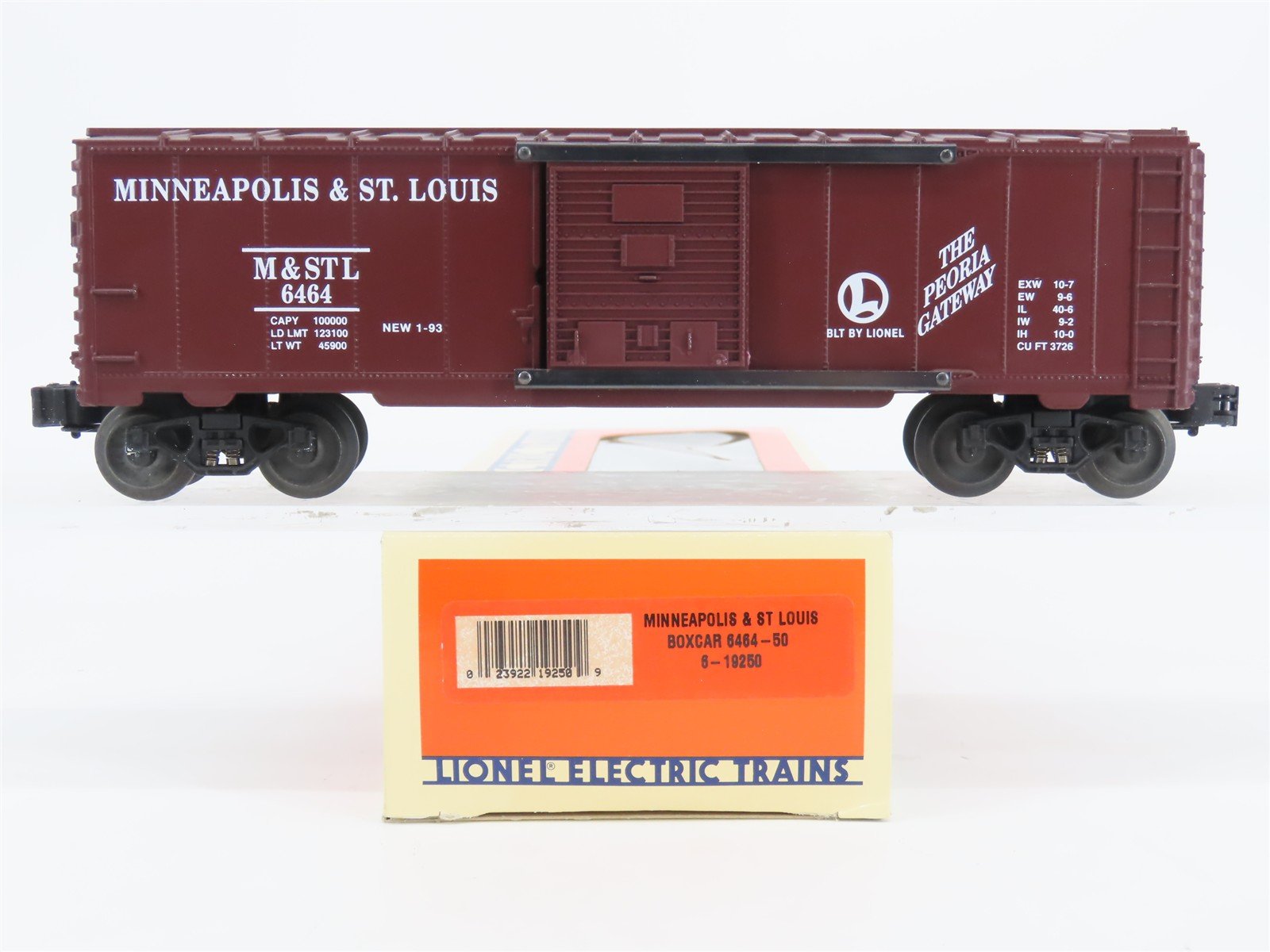 O Gauge 3-Rail Lionel 6-19250 M&STL Minneapolis & St. Louis Boxcar #6464