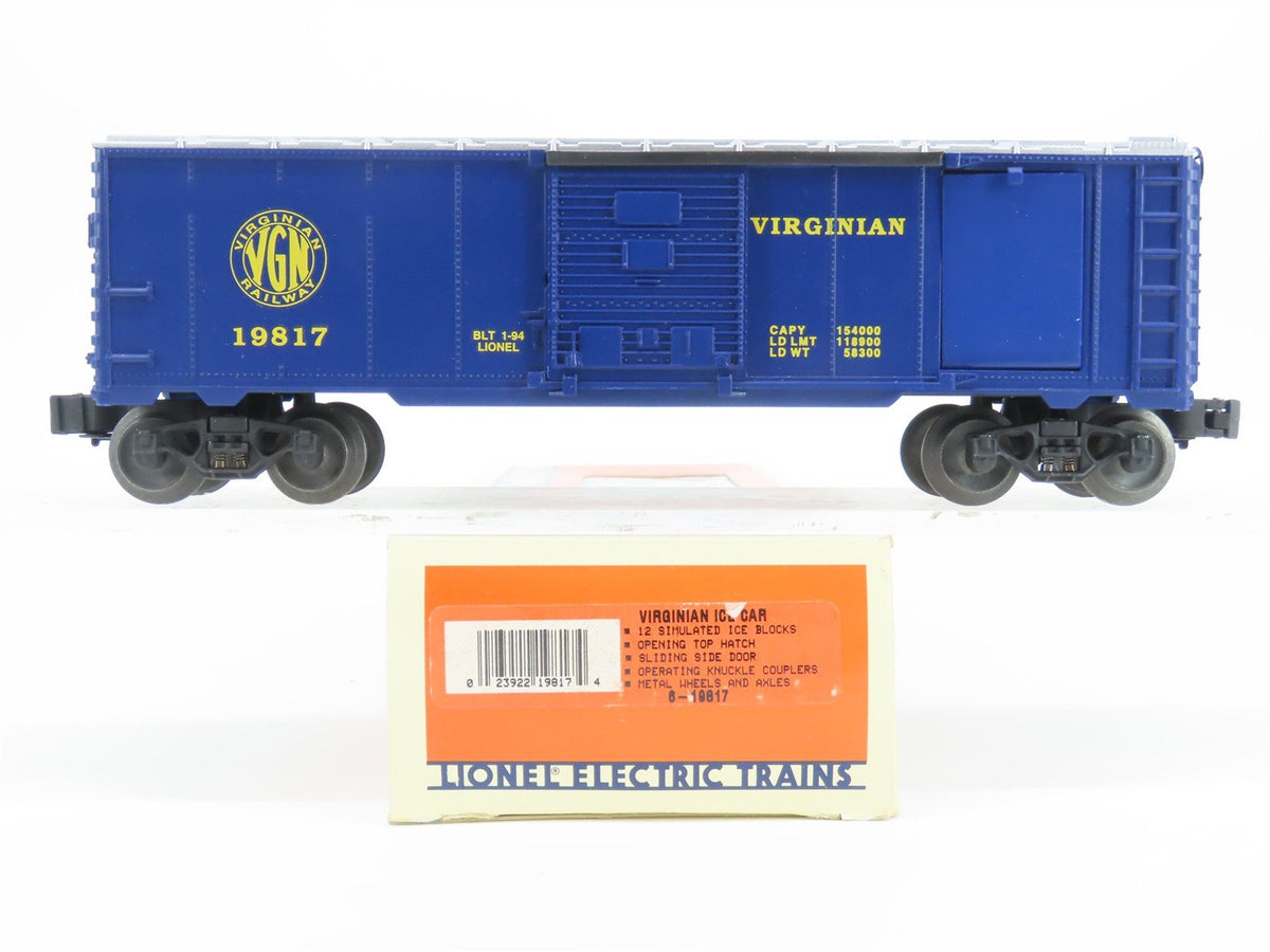 O Gauge 3-Rail Lionel 6-19817 VGN Virginian Railway Ice Car #19817