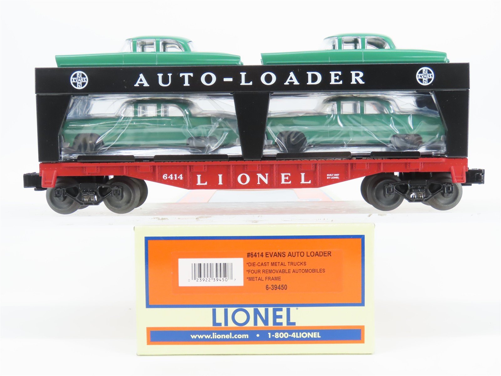 O Gauge 3-Rail Lionel 6-39450 Evans Auto Loader #6414 w/4 Automobiles