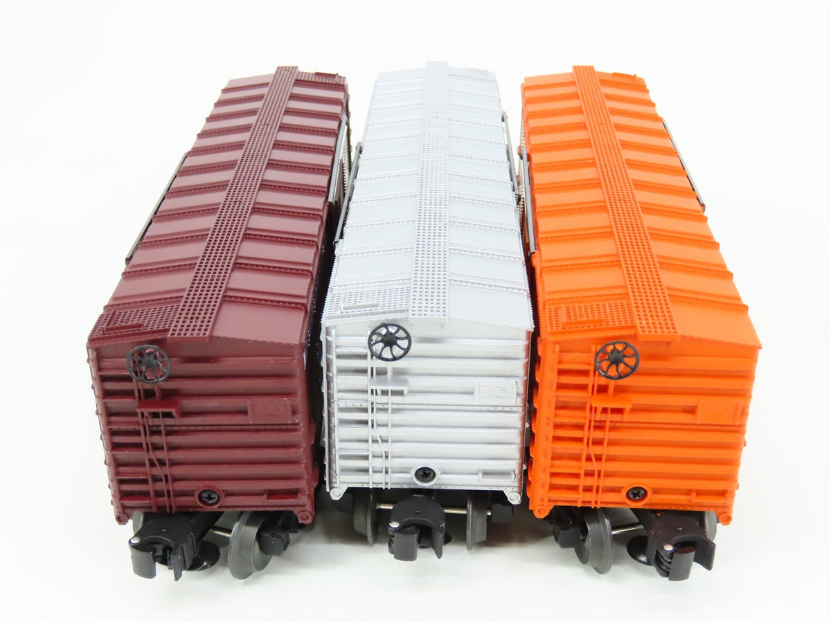 O Gauge 3-Rail Lionel 6-19247 WP/M&amp;STL/GN Single Door Box Car Set of 3
