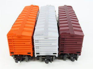 O Gauge 3-Rail Lionel 6-19247 WP/M&STL/GN Single Door Box Car Set of 3