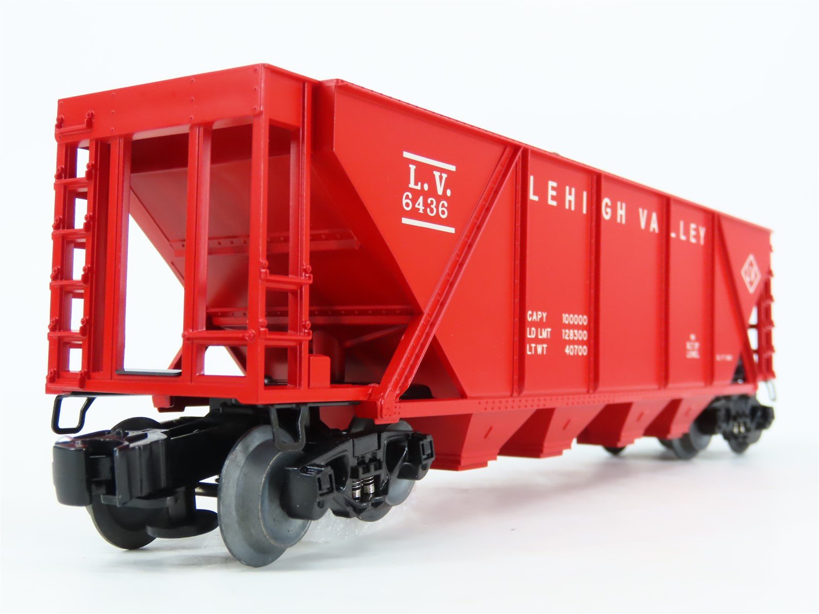 O Gauge 3-Rail Lionel 6-19351 LV Lehigh Valley 4-Bay Hopper #6436 w/ Coal Load