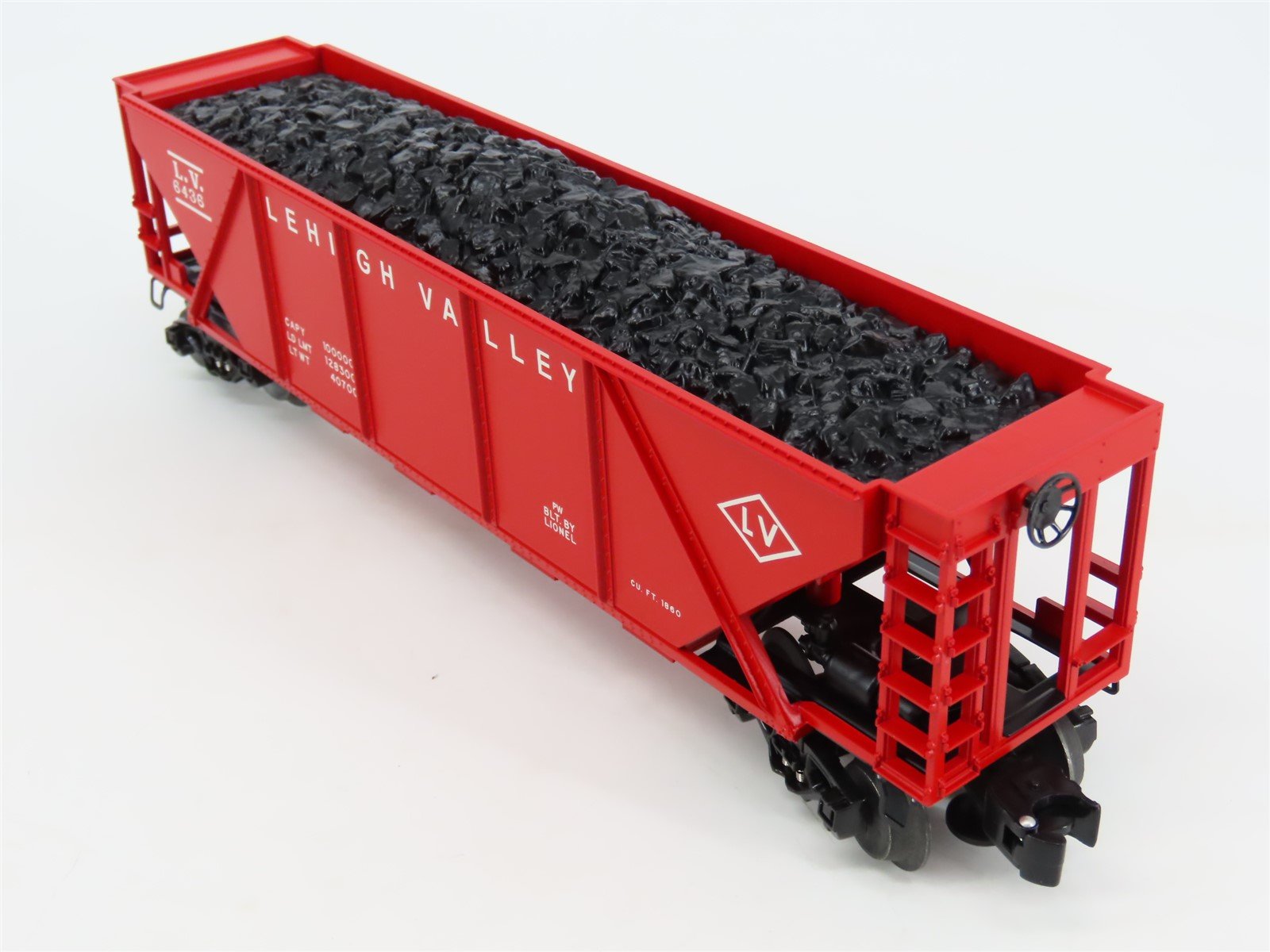 O Gauge 3-Rail Lionel 6-19351 LV Lehigh Valley 4-Bay Hopper #6436 w/ Coal Load