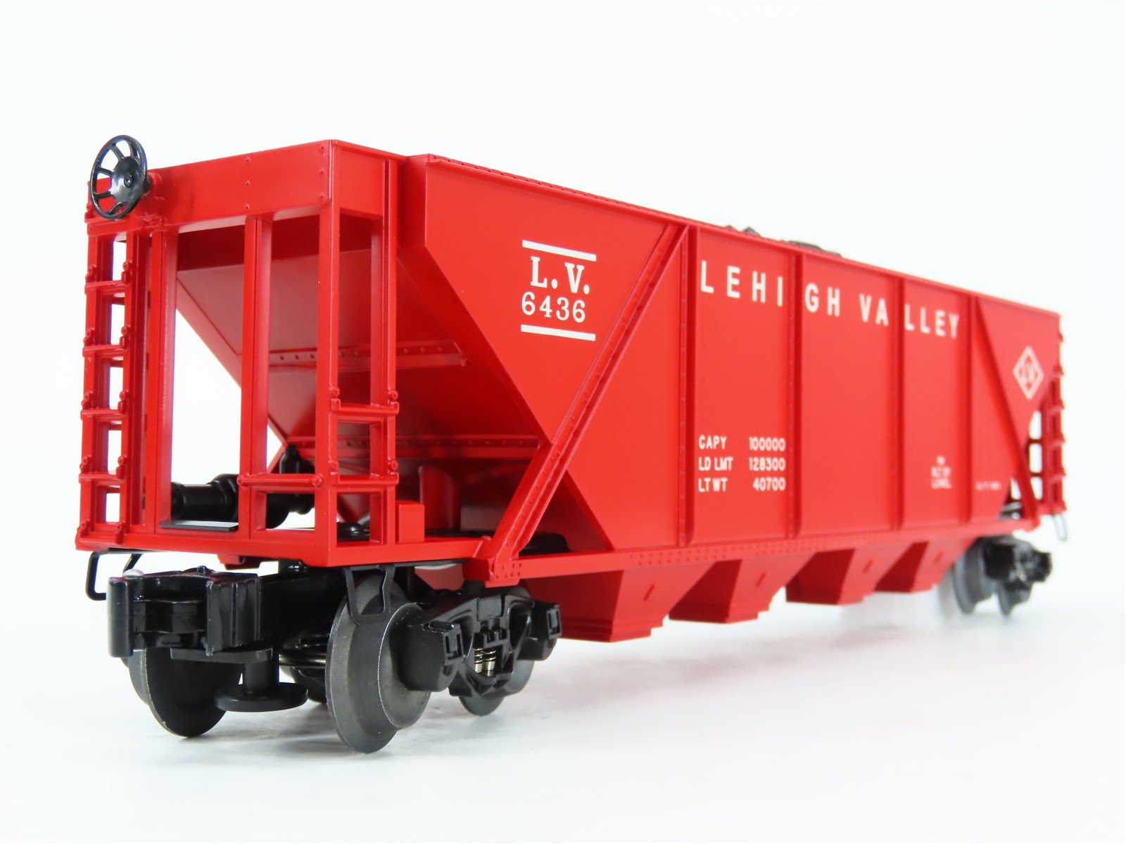 O Gauge 3-Rail Lionel 6-19351 LV Lehigh Valley 4-Bay Hopper #6436 w/ Coal Load