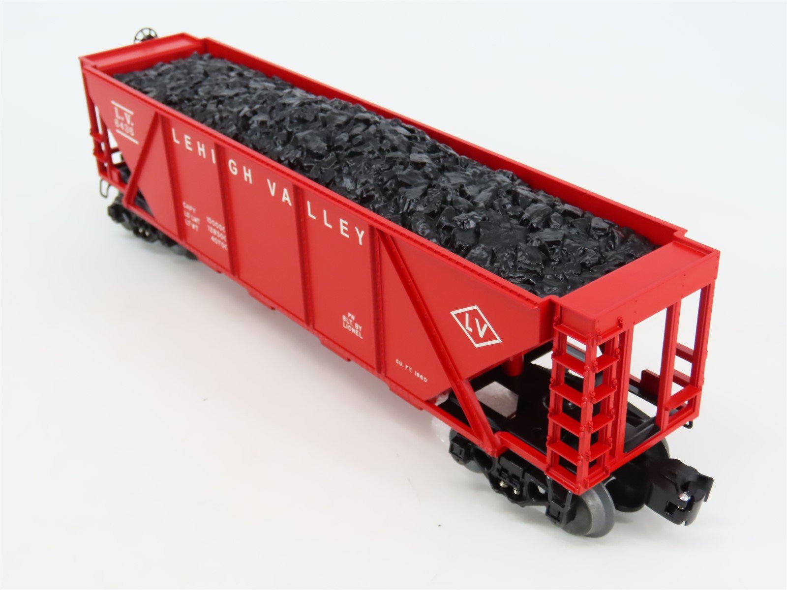 O Gauge 3-Rail Lionel 6-19351 LV Lehigh Valley 4-Bay Hopper #6436 w/ Coal Load