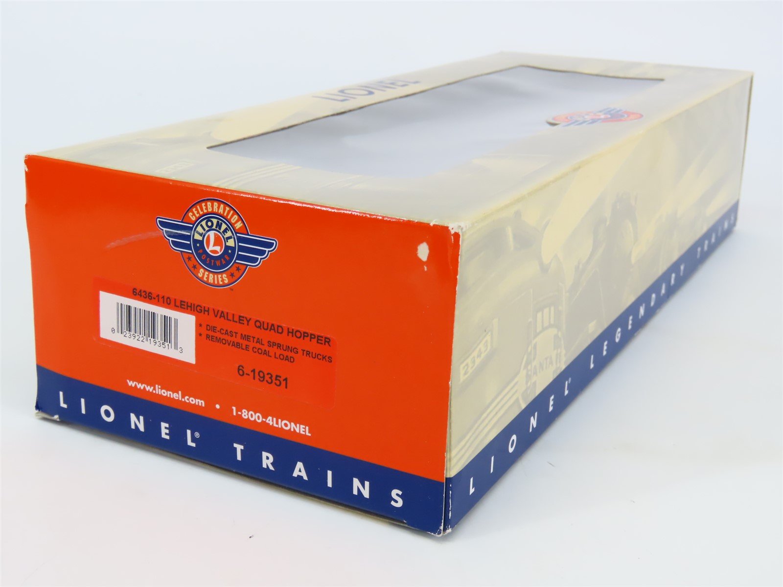 O Gauge 3-Rail Lionel 6-19351 LV Lehigh Valley 4-Bay Hopper #6436 w/ Coal Load