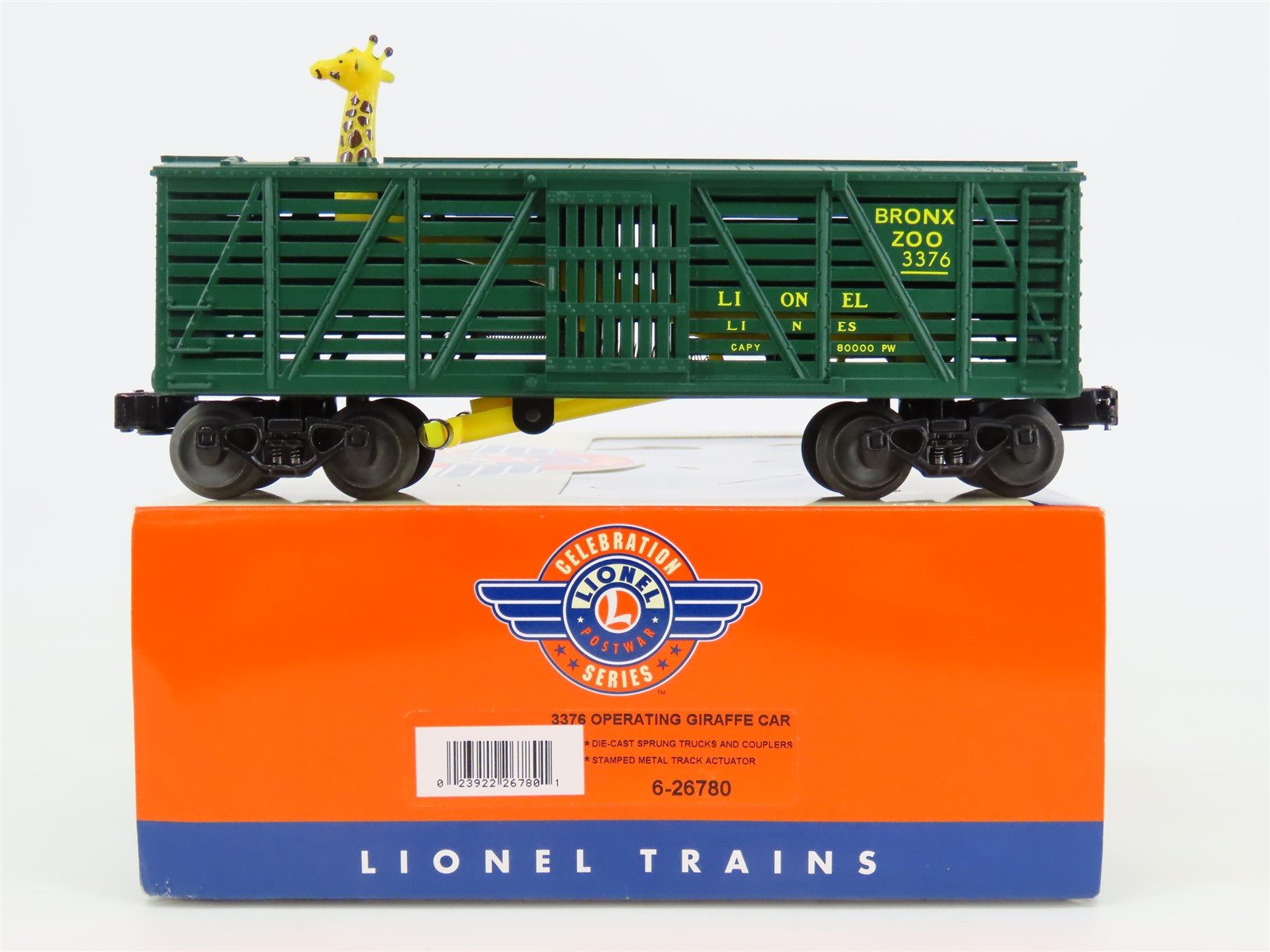 O Gauge 3-Rail Lionel 6-26780 Bronx Zoo Operating Giraffe Car #3376