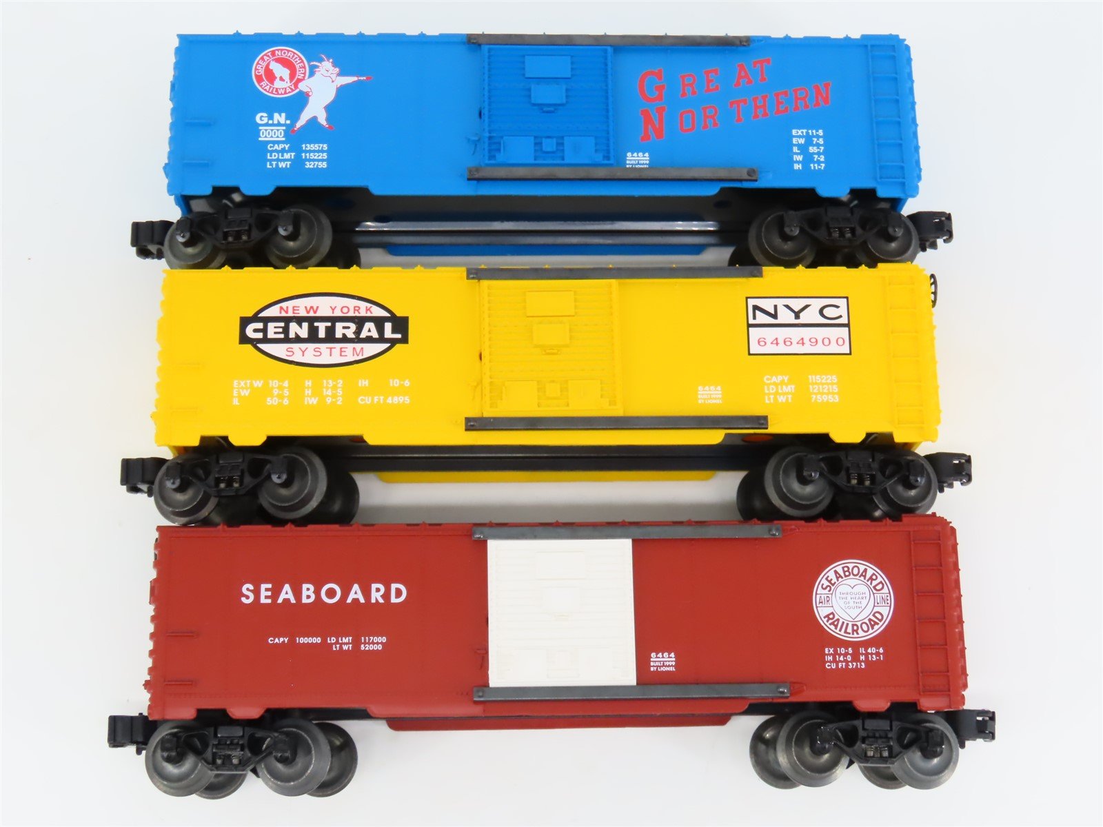 O Gauge 3-Rail Lionel 6-29282 SAL/GN/NYC 6464 Archive Box Car 3-Pack