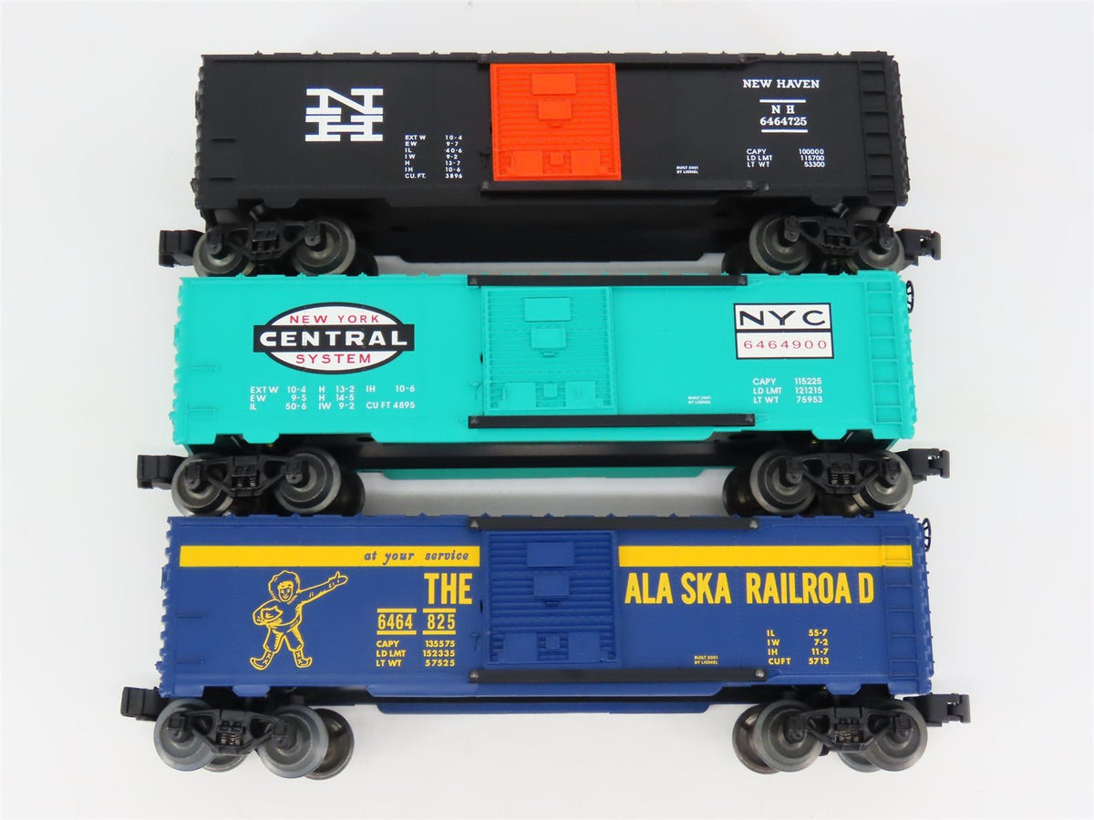 O Gauge 3-Rail Lionel 6-39203 ARR/NH/NYC 6464 Series X Single Door Box Car 3-Pk.