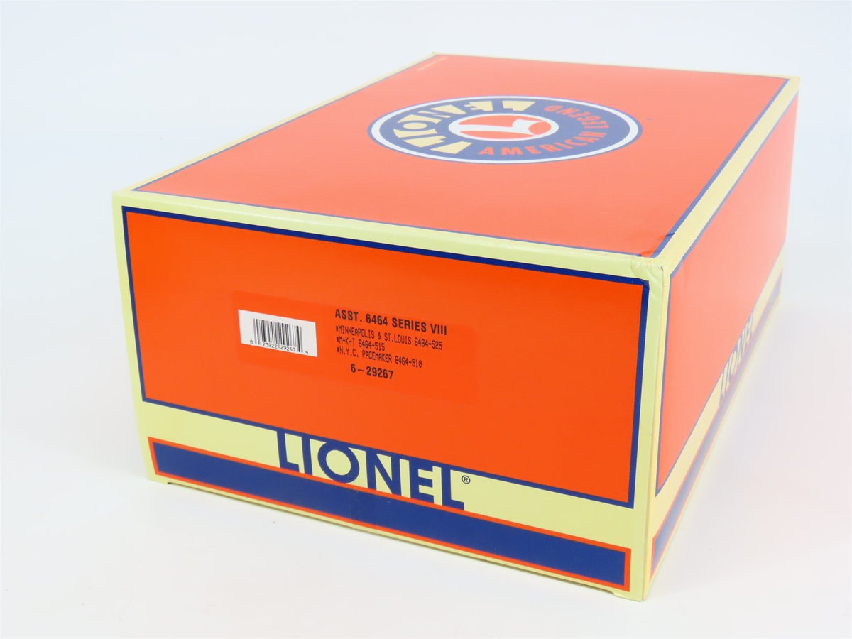 O Gauge 3-Rail Lionel 6-29267 M&amp;StL/NYC/MKT 6464 Series VIII Box Car 3-Pack