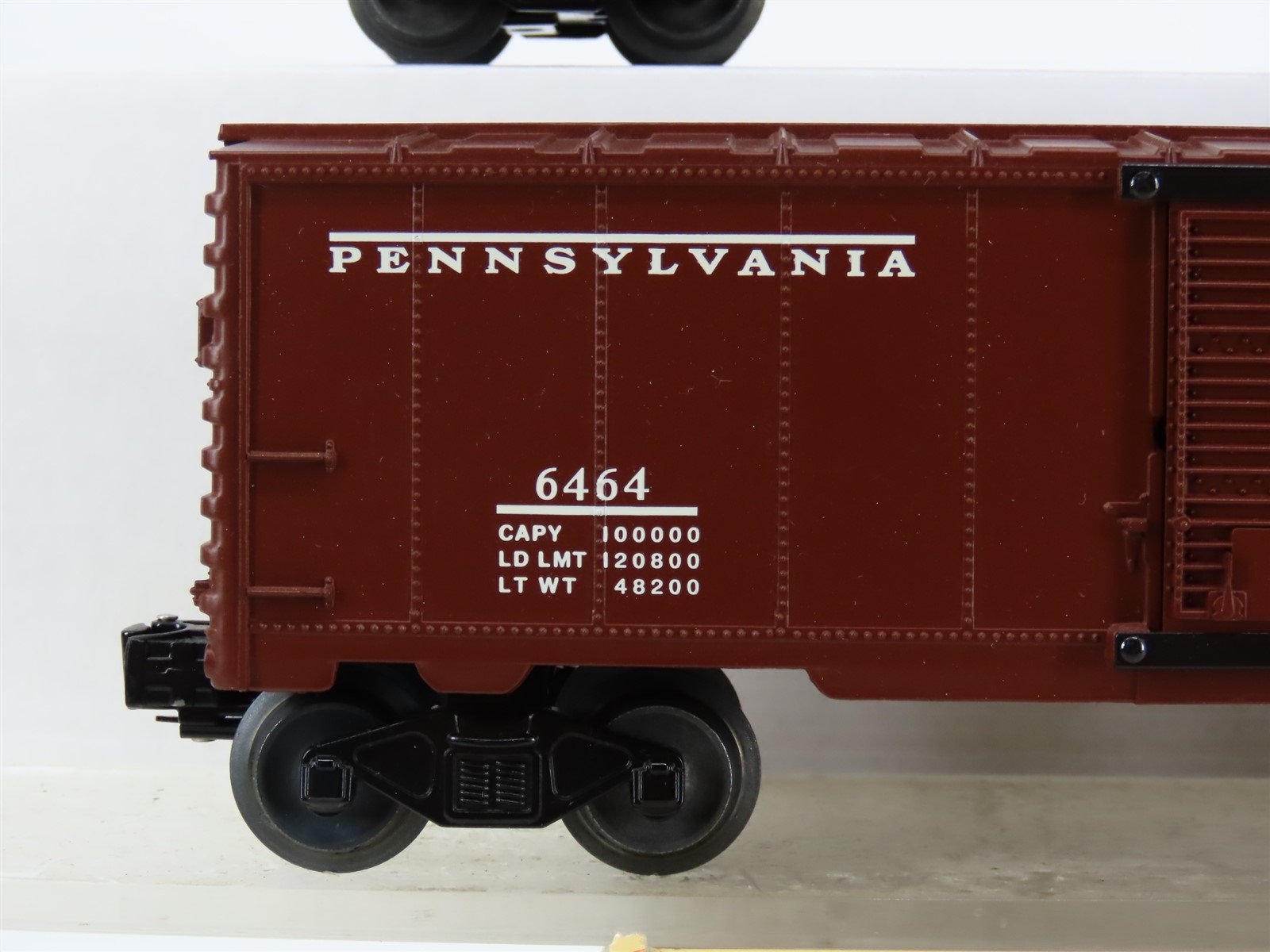 O Gauge 3-Rail Lionel Postwar 6-27776 PRR & CG 6464 Single Door Box Car 2-Pk. #3