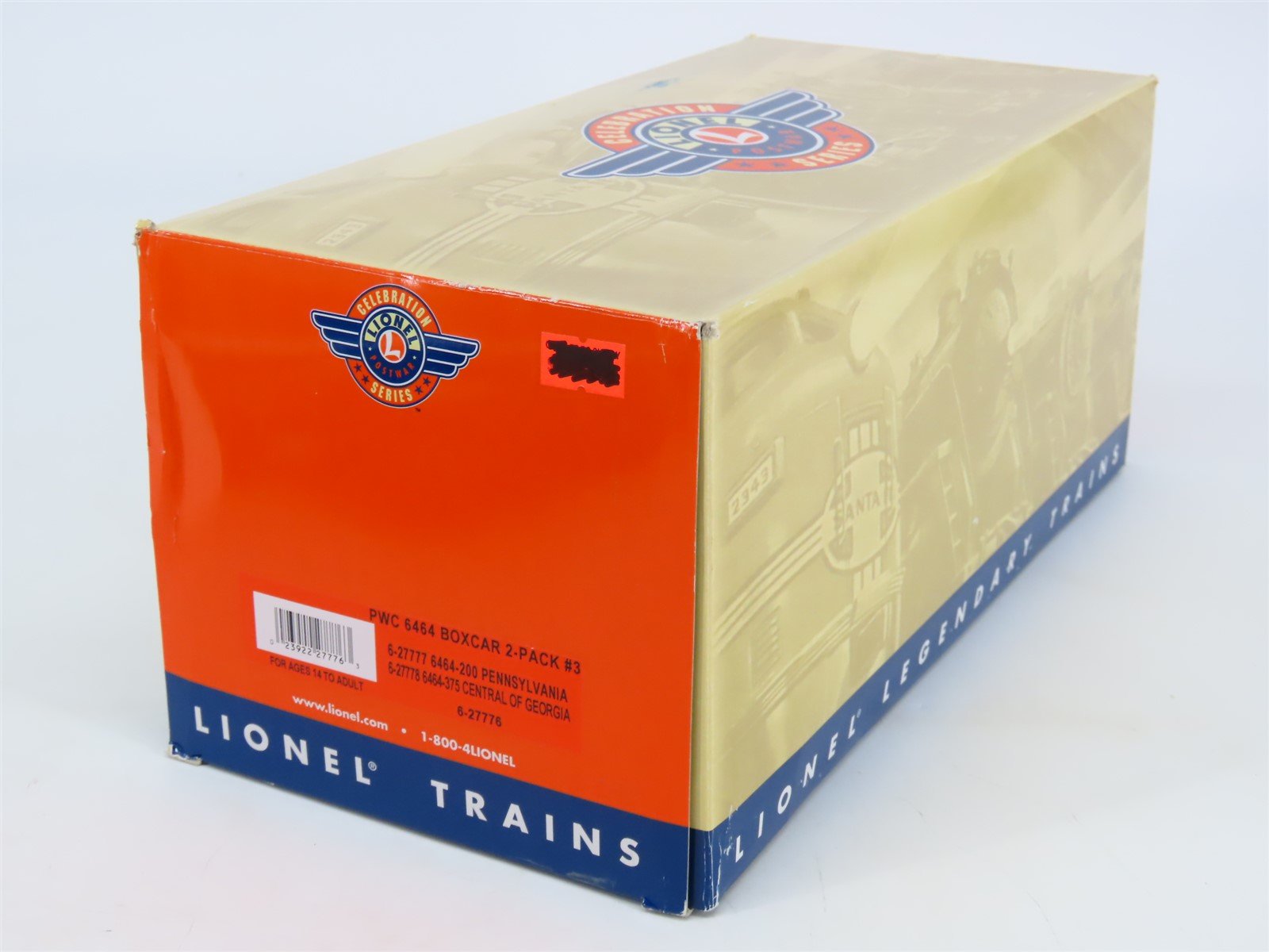 O Gauge 3-Rail Lionel Postwar 6-27776 PRR & CG 6464 Single Door Box Car 2-Pk. #3