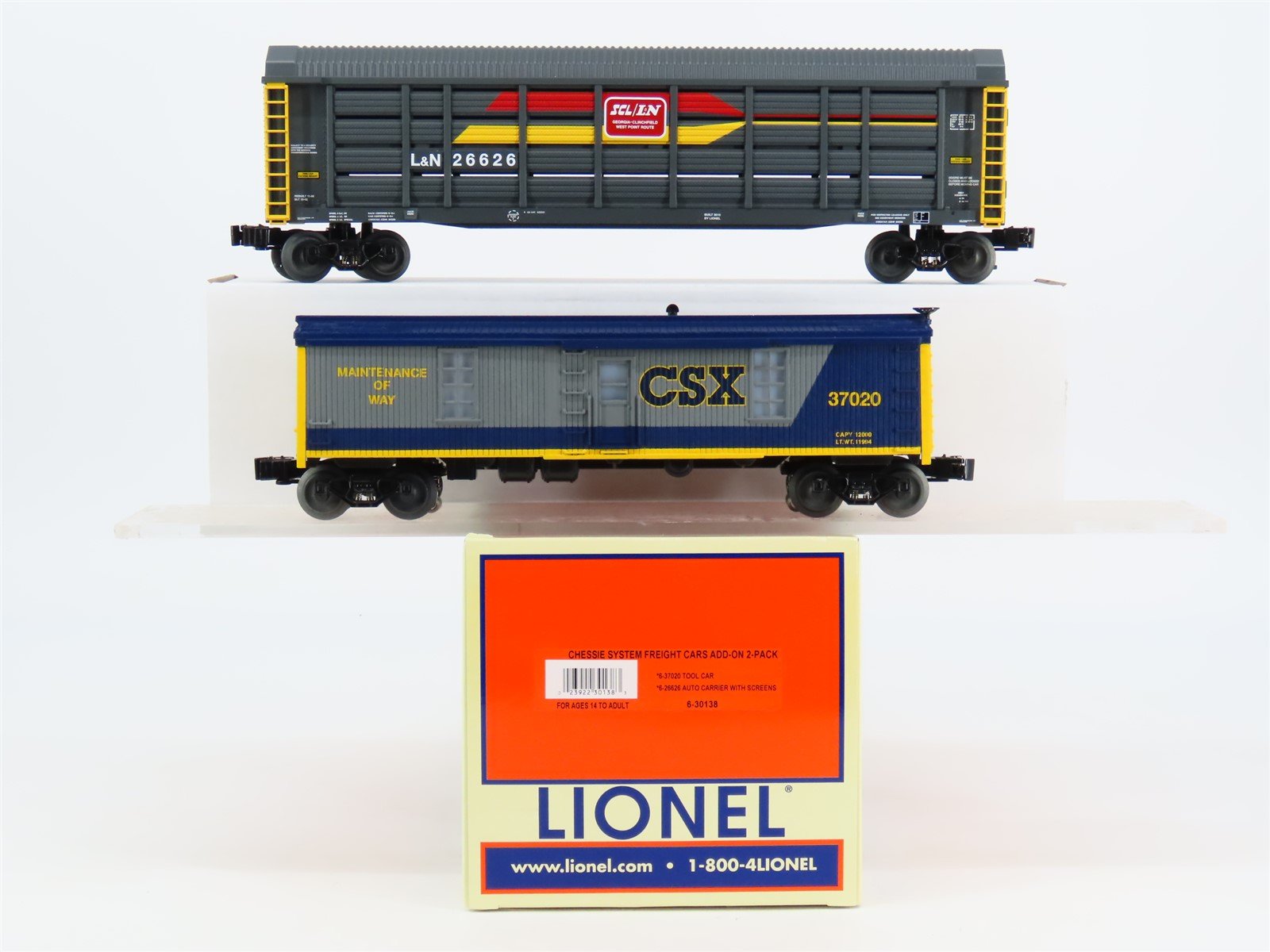 O Gauge 3-Rail Lionel 6-30138 CSX/L&N Chessie System Freight Cars Add-On 2-Pack