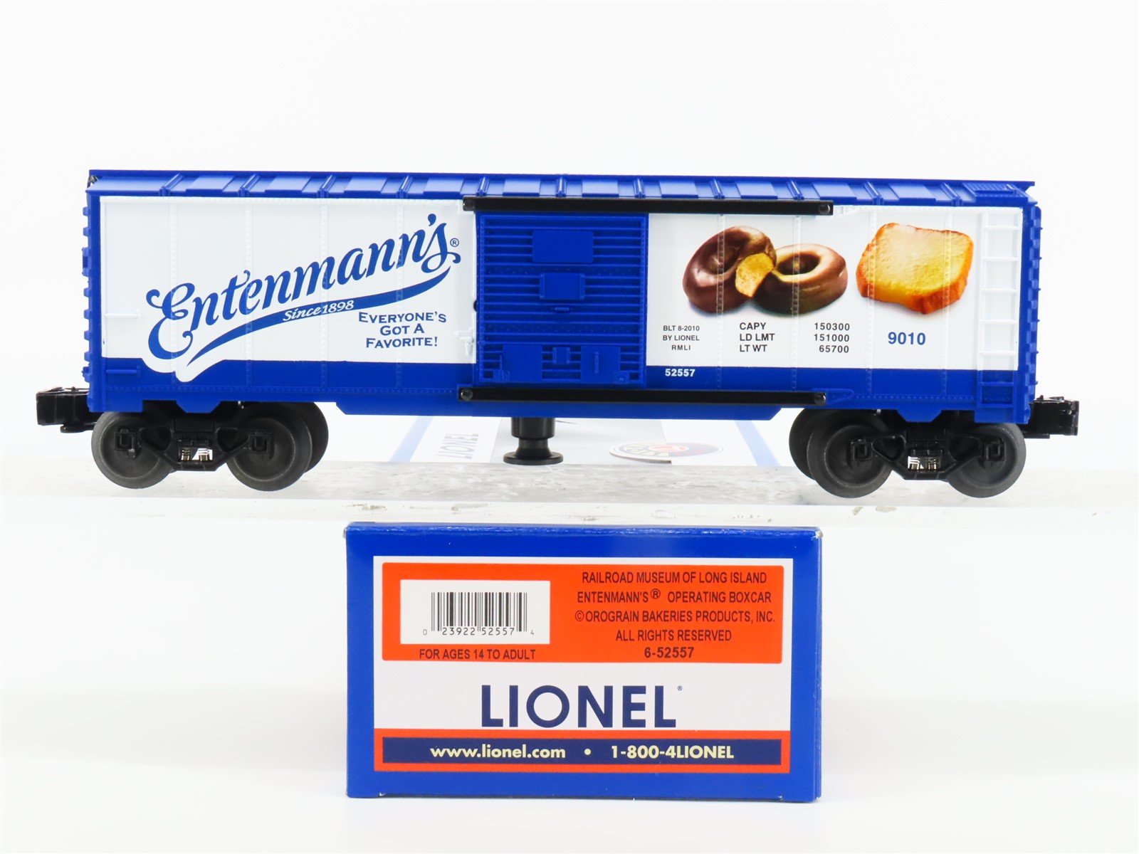 O Gauge 3-Rail Lionel 6-52557 RMLI Entenmann's Operating Box Car #9010