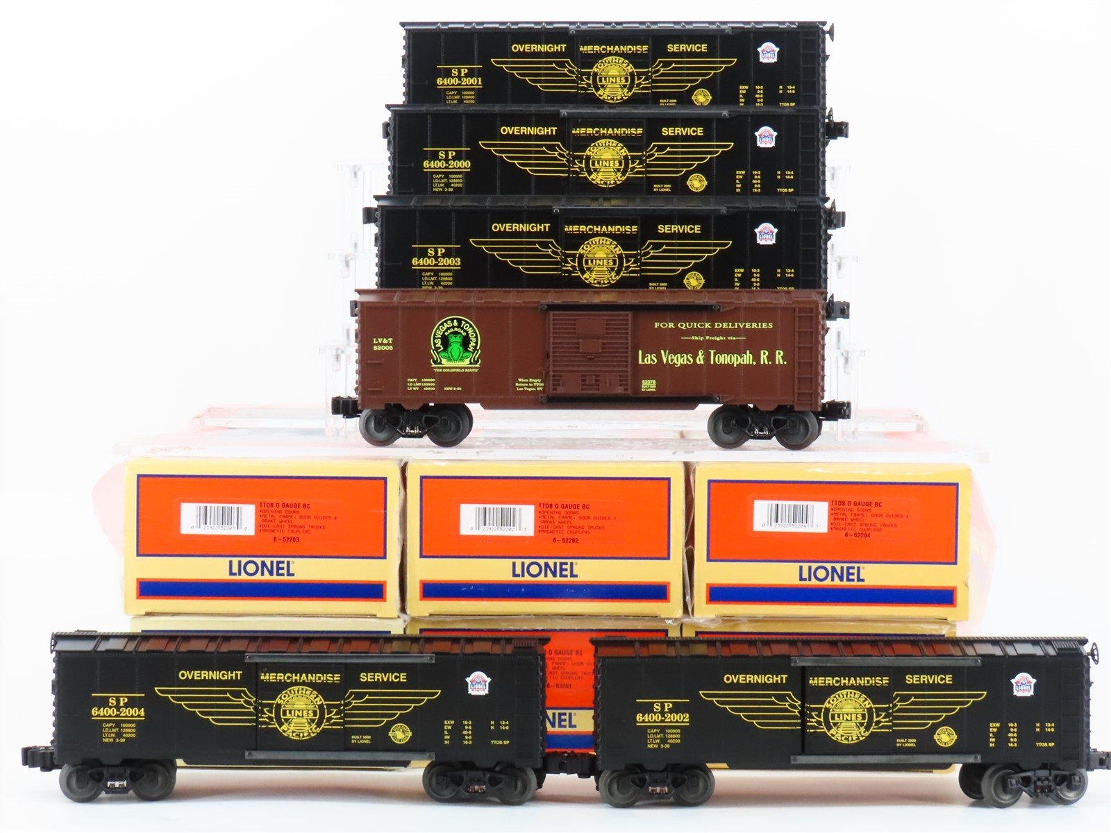 O Gauge 3-Rail Lionel 6-52205 TTOS SP Box Car Set of 5 + Extra LV&T Car