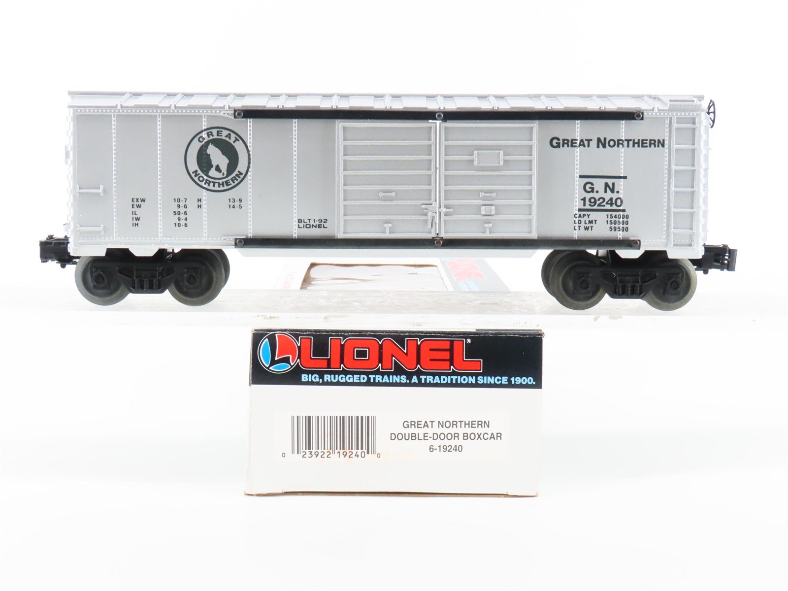 O Gauge 3-Rail Lionel 6-19240 GN Great Northern Double Door Box Car #19240