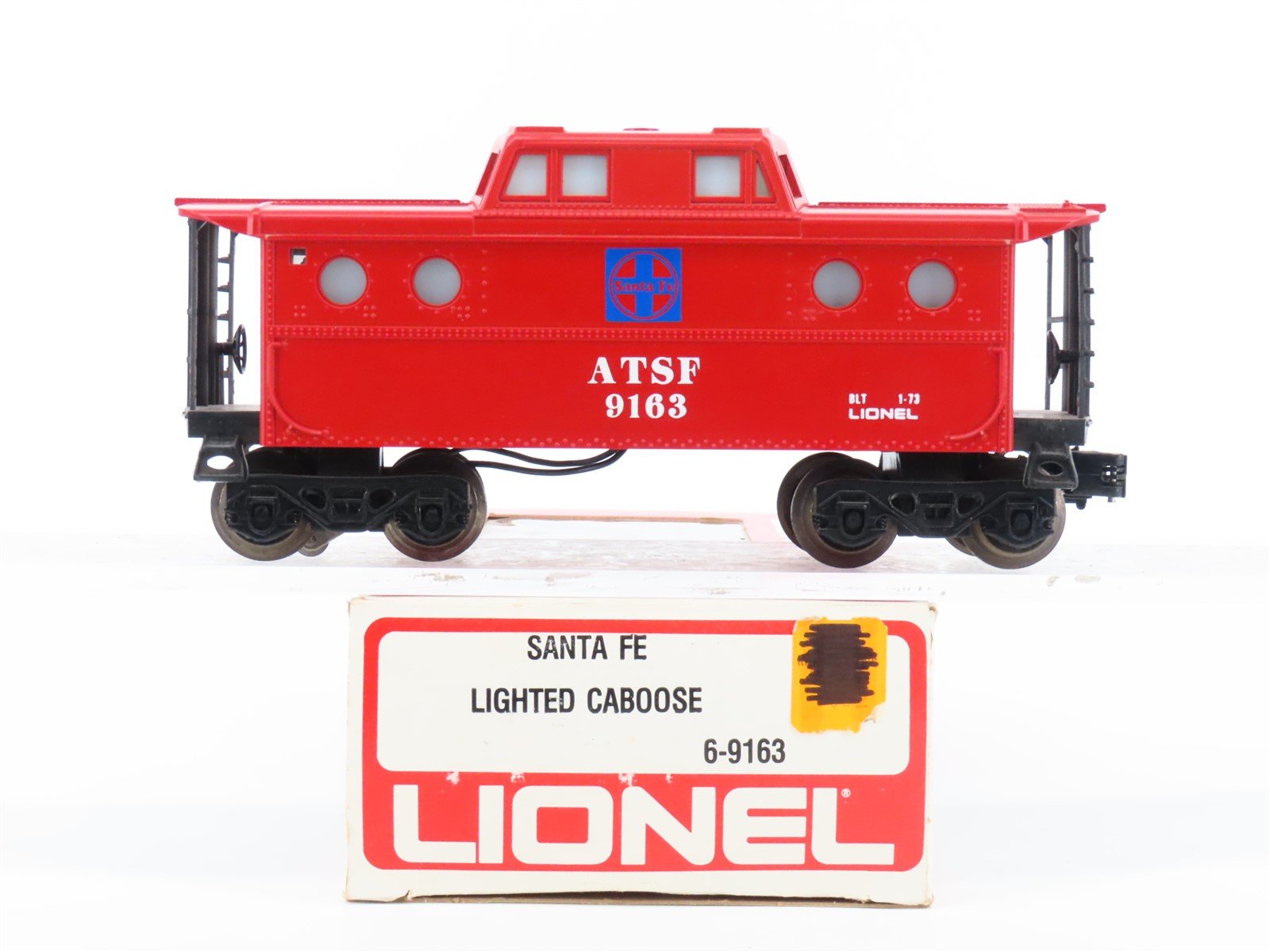 O Gauge 3-Rail Lionel 6-9163 ATSF Santa Fe Lighted Caboose #9163