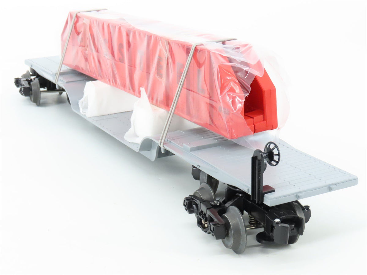 O Gauge 3-Rail Lionel 6-39424 PWC 16-Wheel Flat Car w/ US Steel Girders