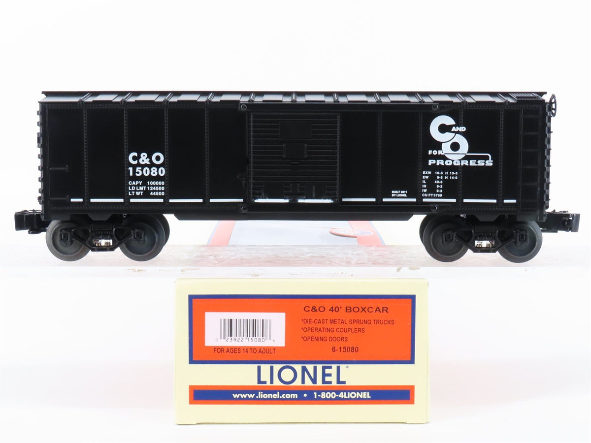 O Gauge 3-Rail Lionel 6-15080 C&amp;O Chesapeake &amp; Ohio 40&#39; Box Car #15080
