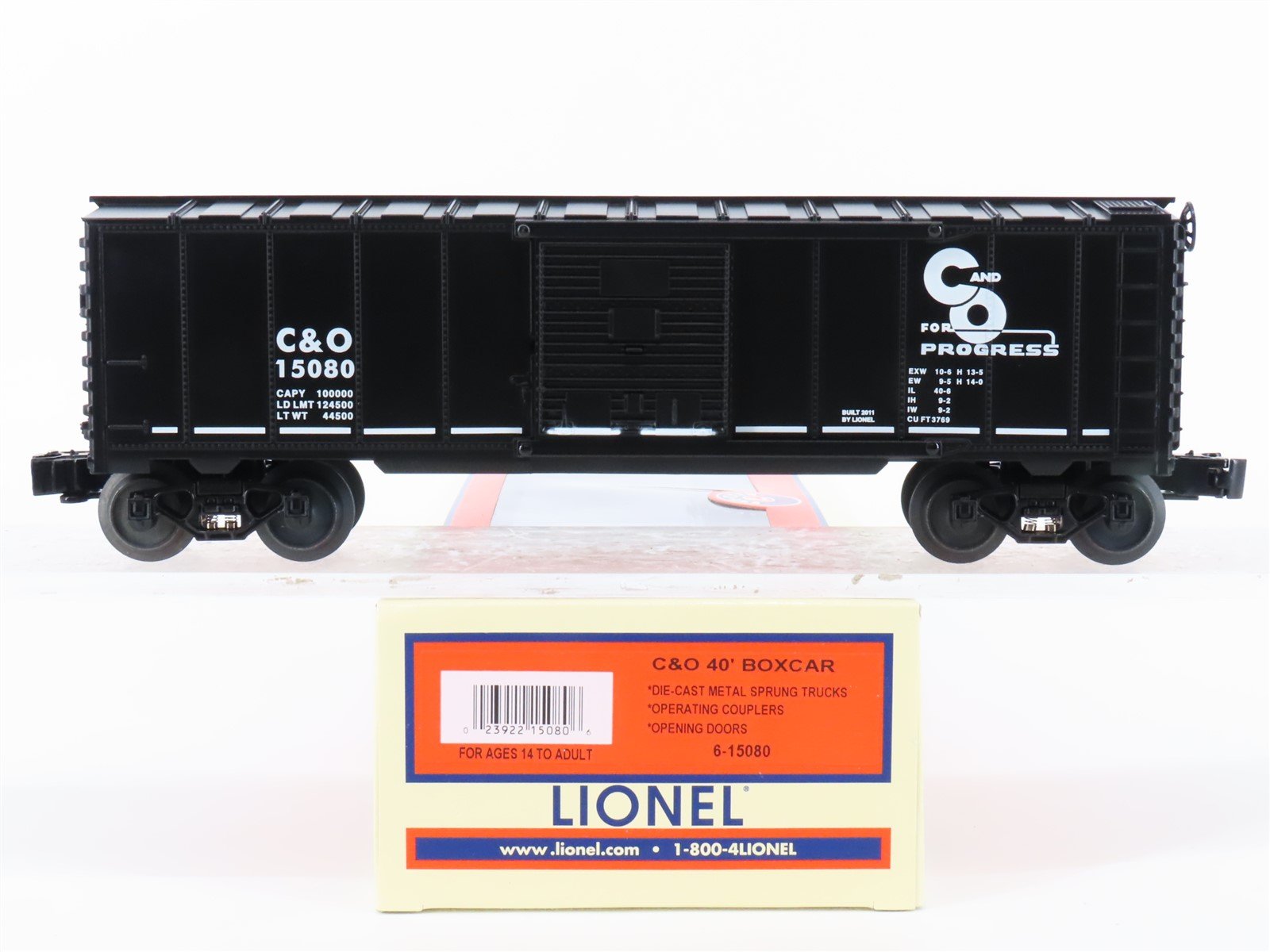 O Gauge 3-Rail Lionel 6-15080 C&O Chesapeake & Ohio 40' Box Car #15080