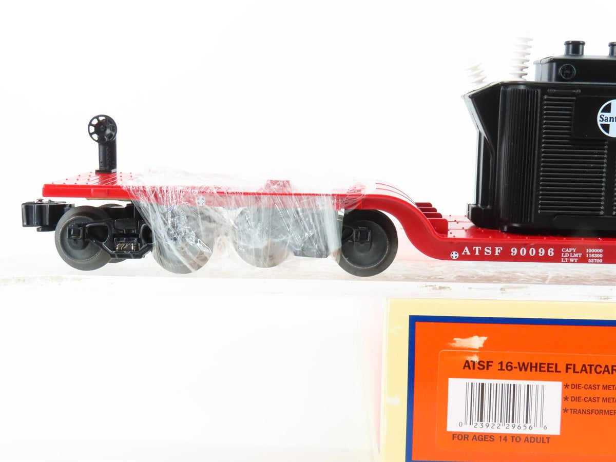 O Gauge 3-Rail Lionel 6-29656 ATSF 16-Wheel Flat Car #90096 w/ Transformer